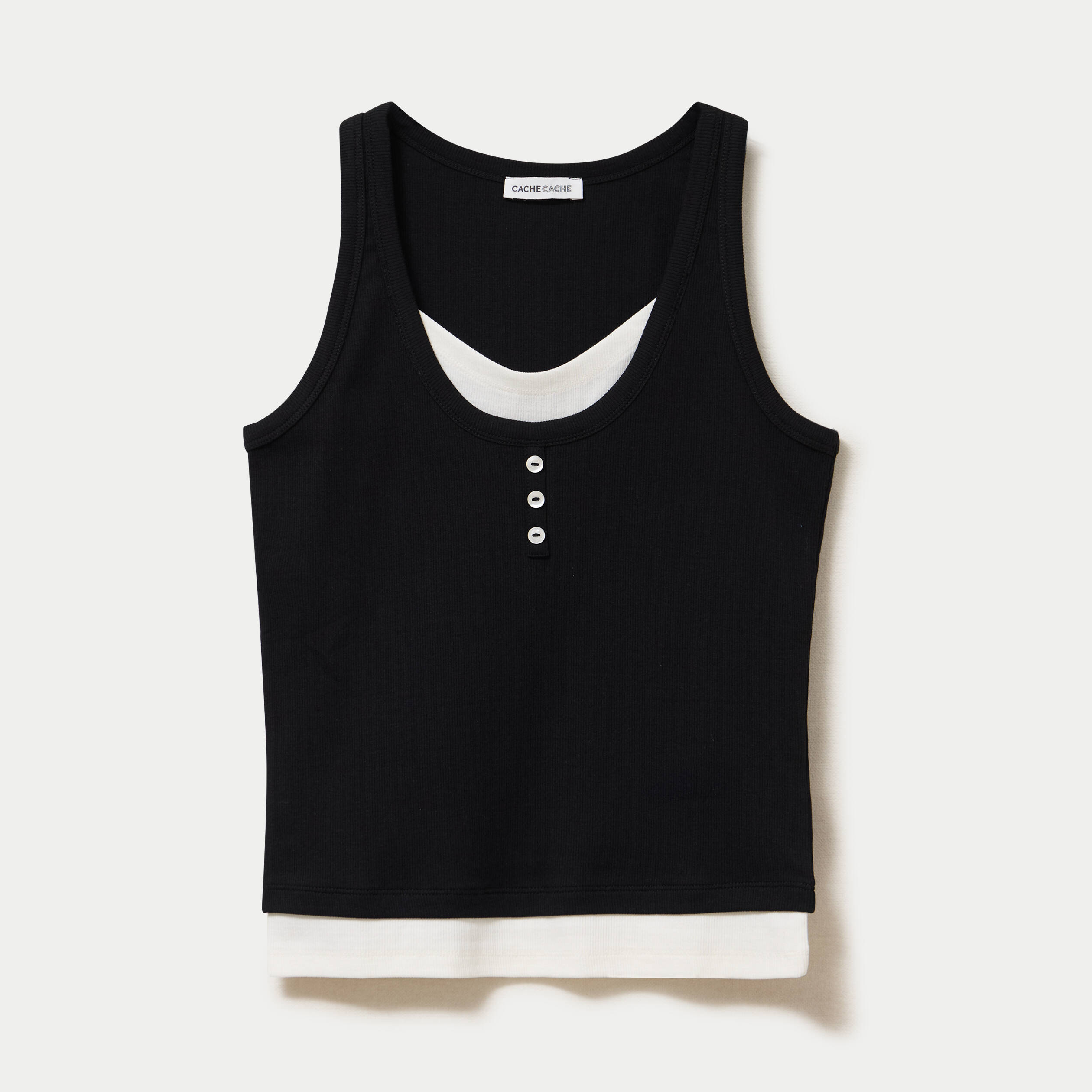 D&eacute;bardeur ajust&eacute; col rond noir femme
