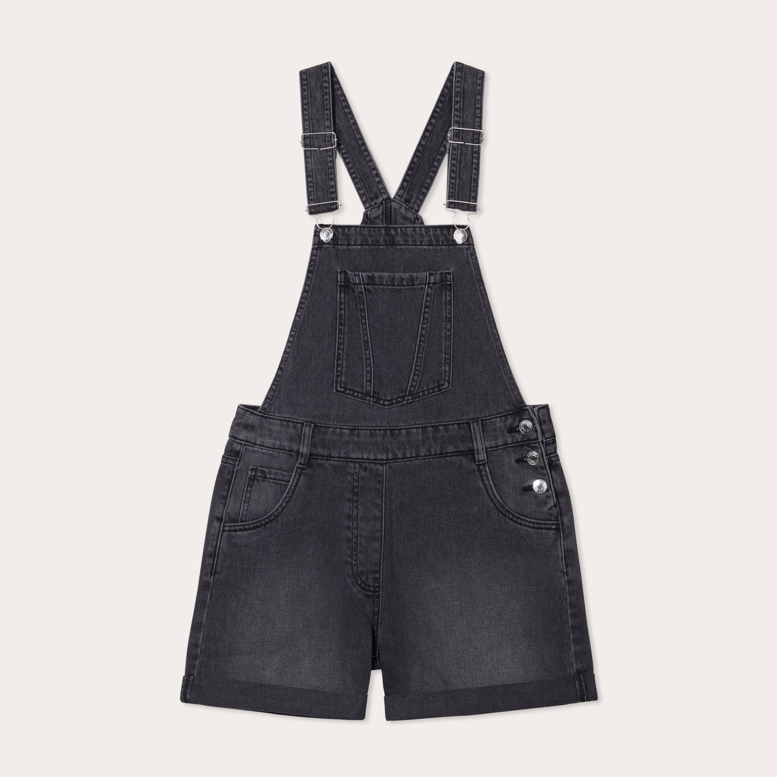 salopette short en jean denim noir femme Salopette short en jean denim noir femme