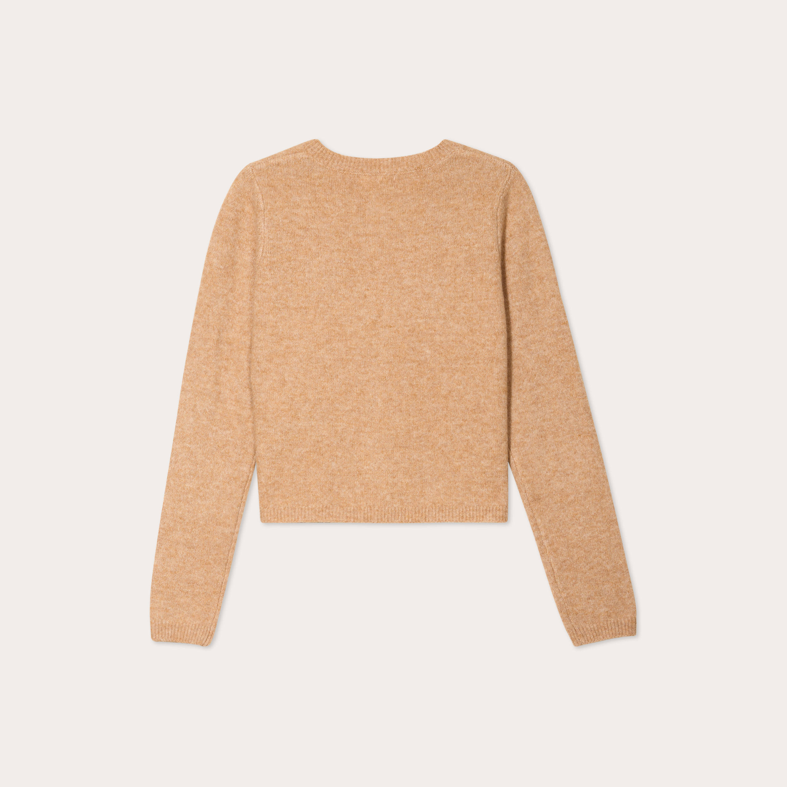 Gilet boutonn&eacute; manches longues taupe femme