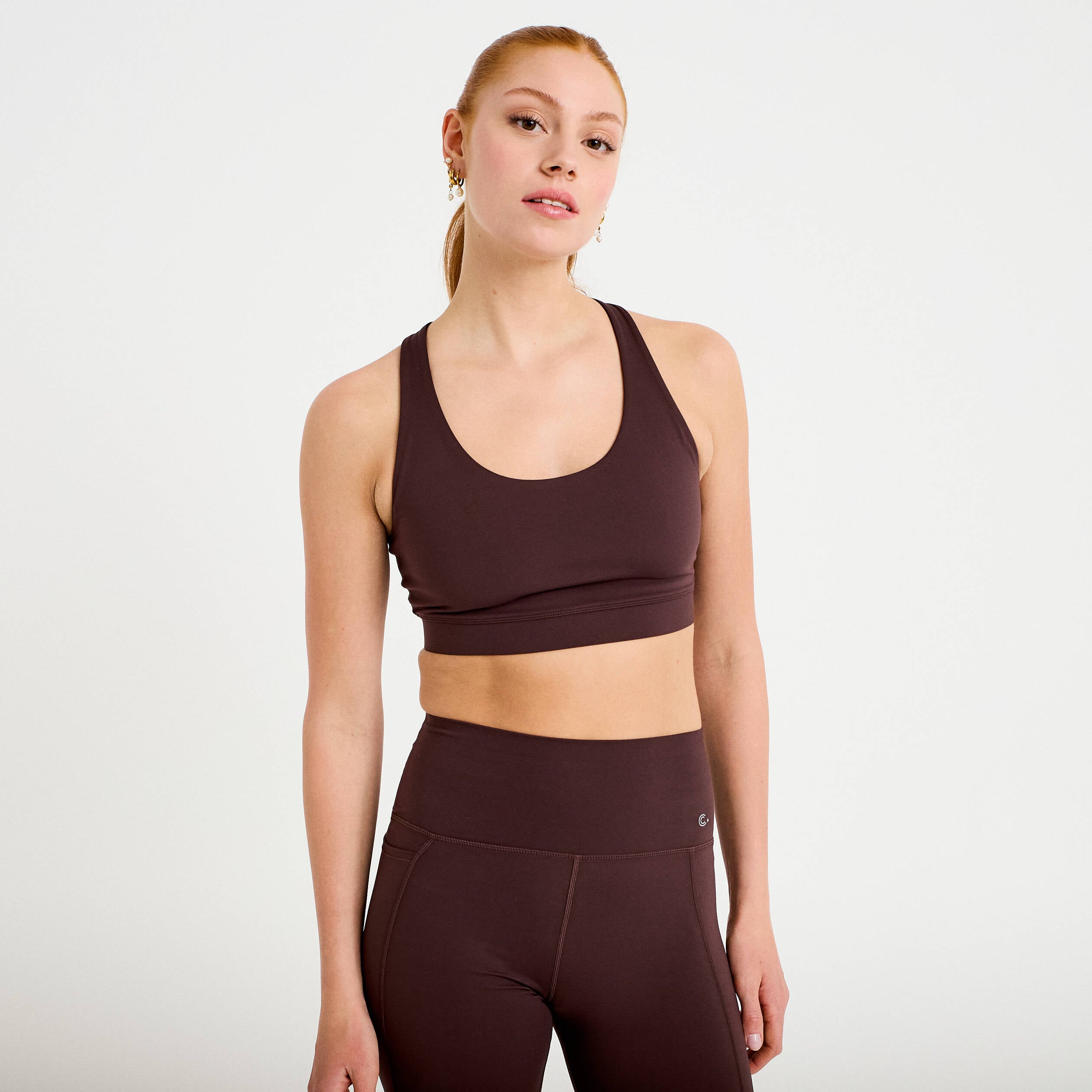 Brassi&egrave;re de sport activewear marron fonc&eacute; femme