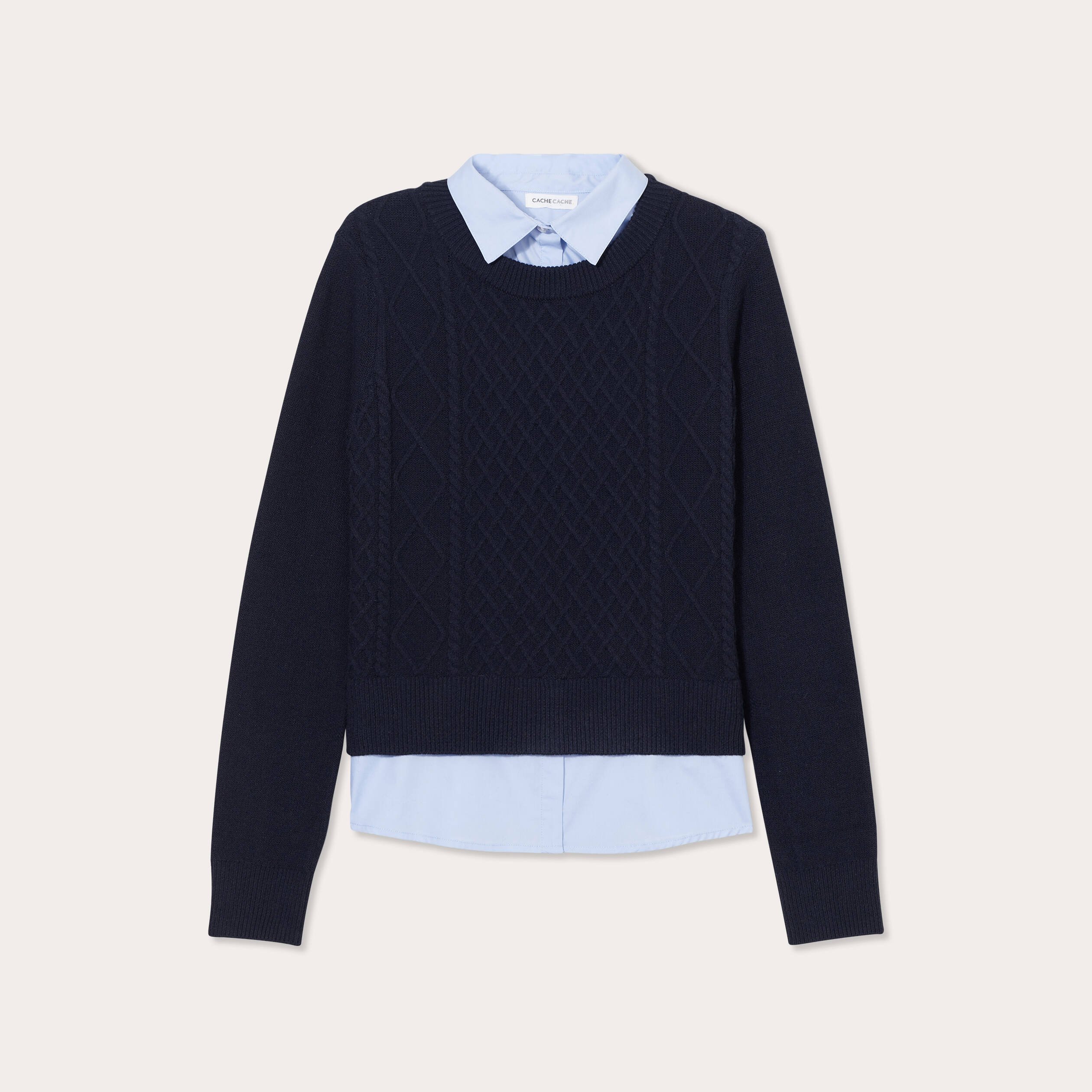 Pull chemise homme 2 en 1 hotsell