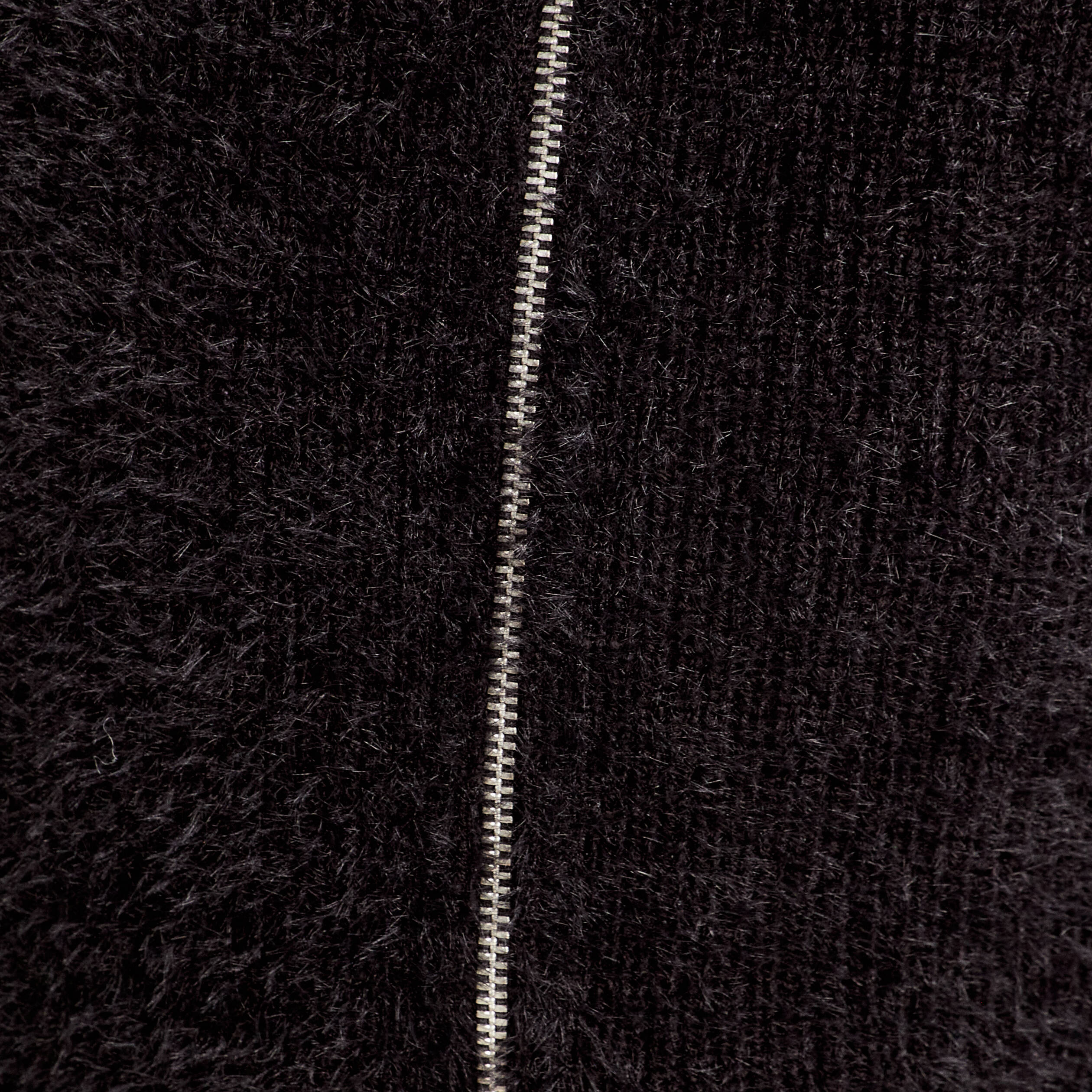 Gilet Pull Noir Fourrure Et Maille - Taille L, Occasion Très Bon état, Envoi Chronopost