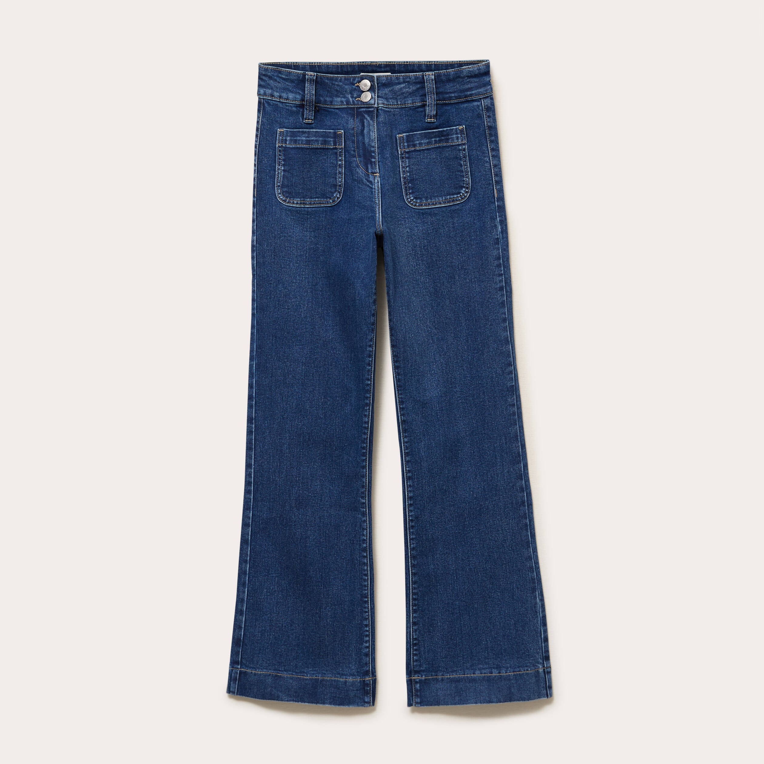 Jean bootcut taille haute denim stone femme