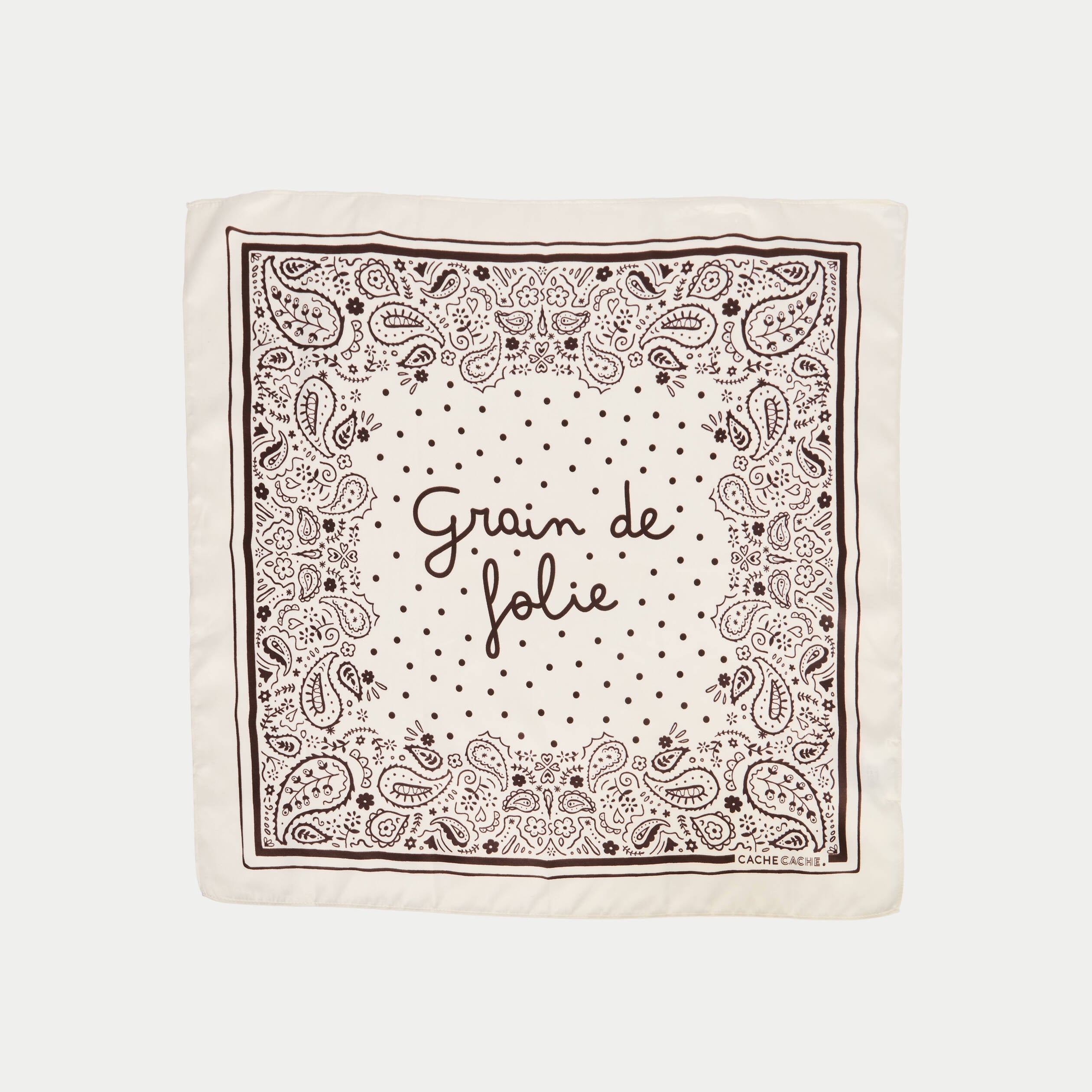 Foulard satin&eacute; soyeux ecru femme