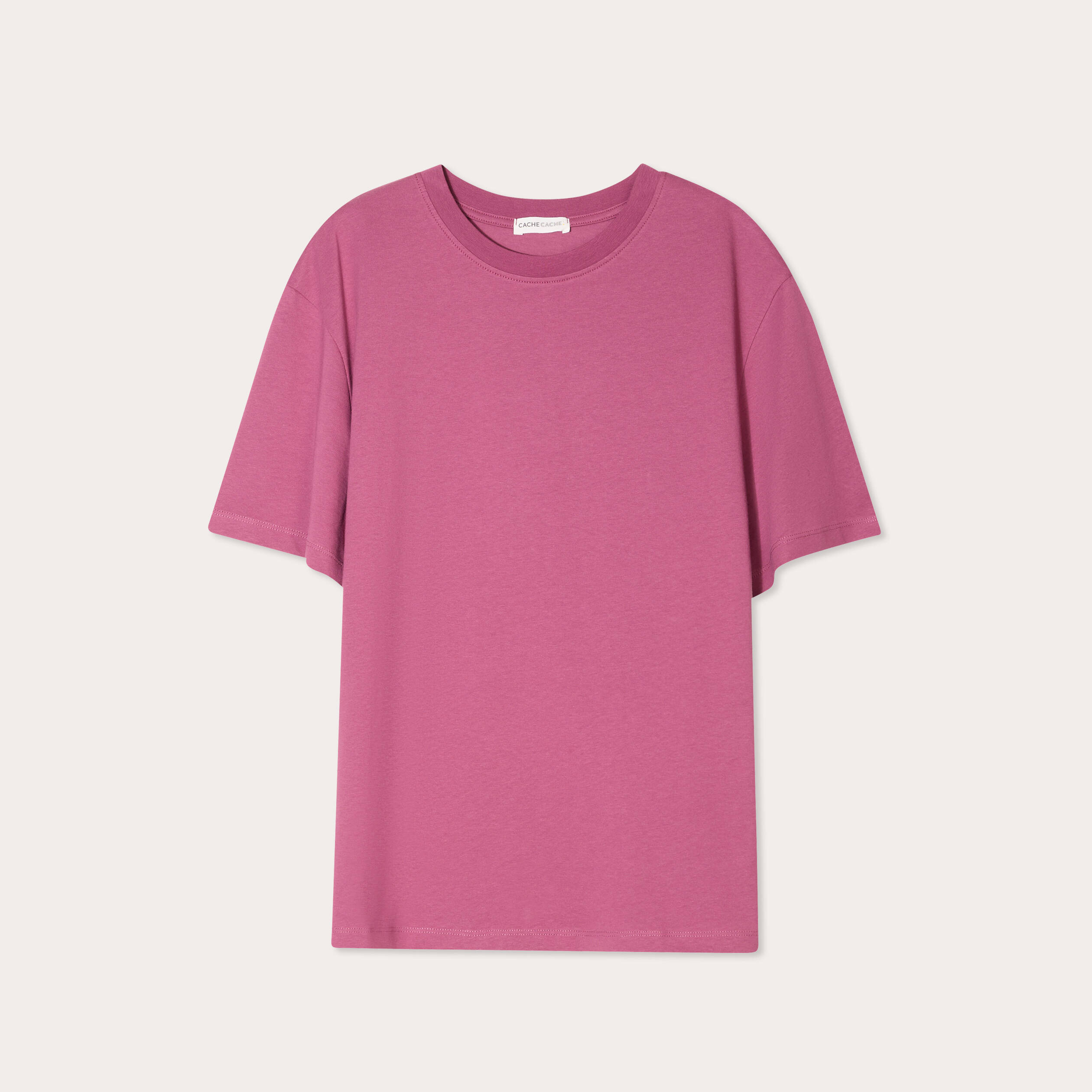 t shirt oversize col rond prune femme T-shirt oversize col rond prune femme