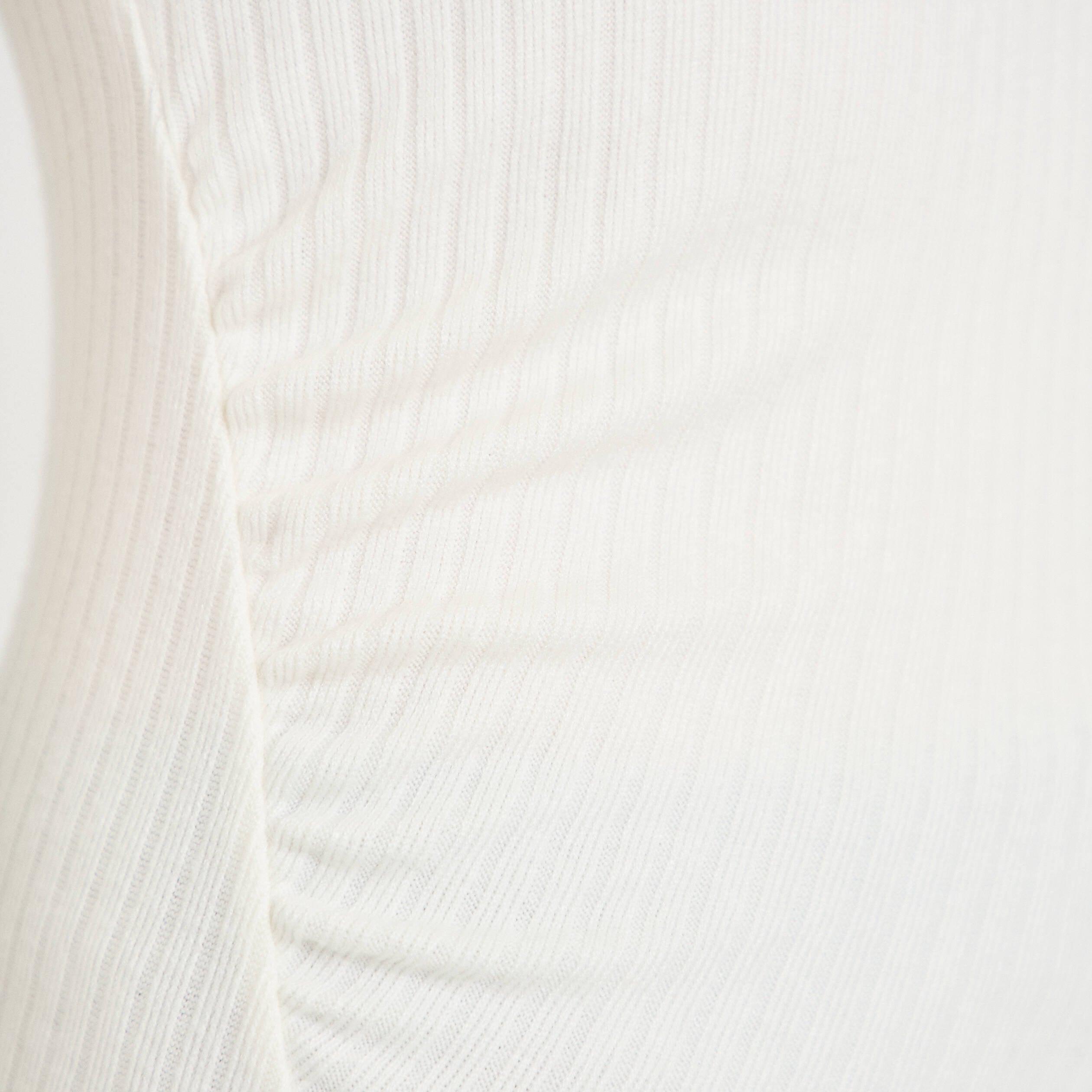 Top ajust&eacute; manches longues col rond ecru femme