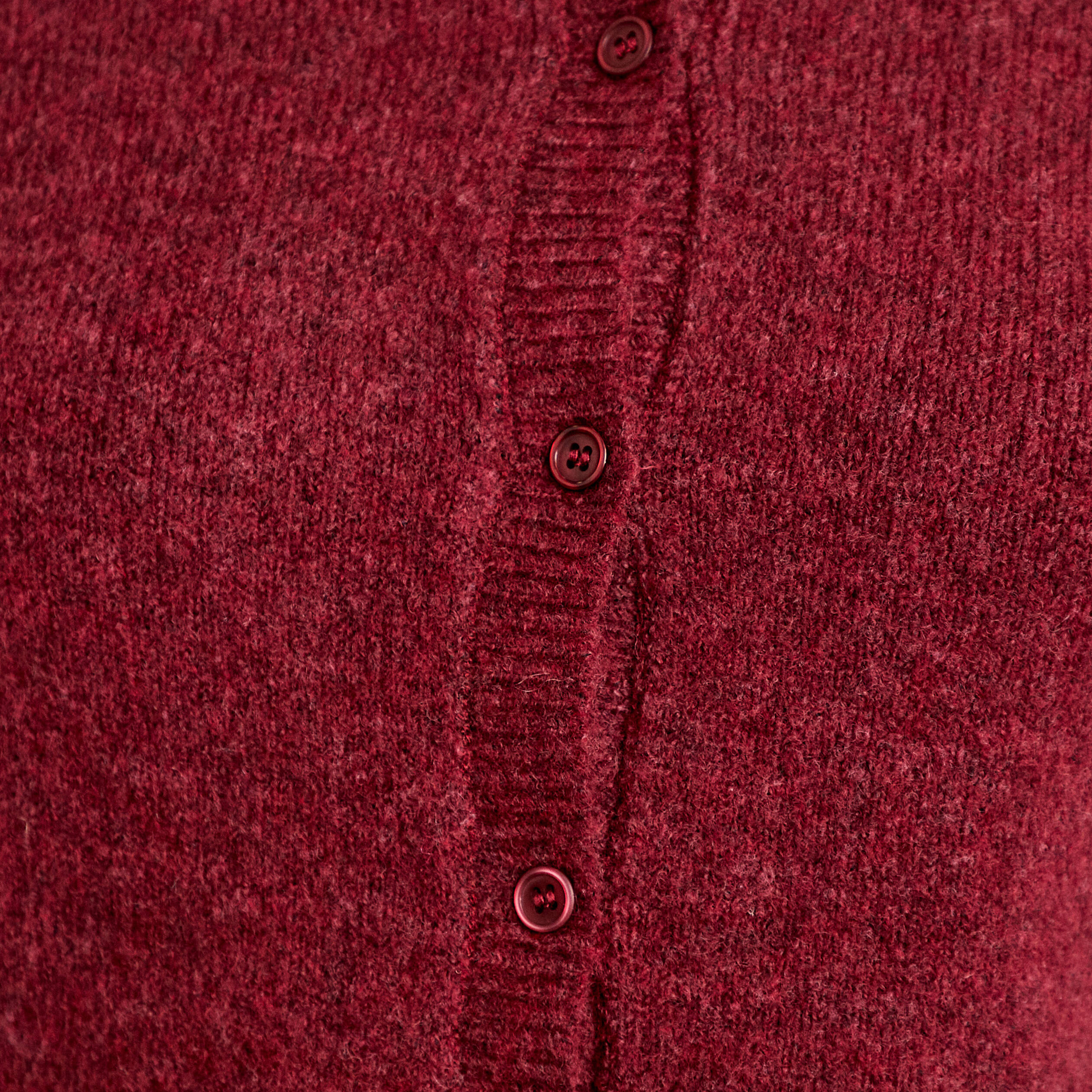 Gilet boutonn&eacute; manches longues rouge fonc&eacute; femme