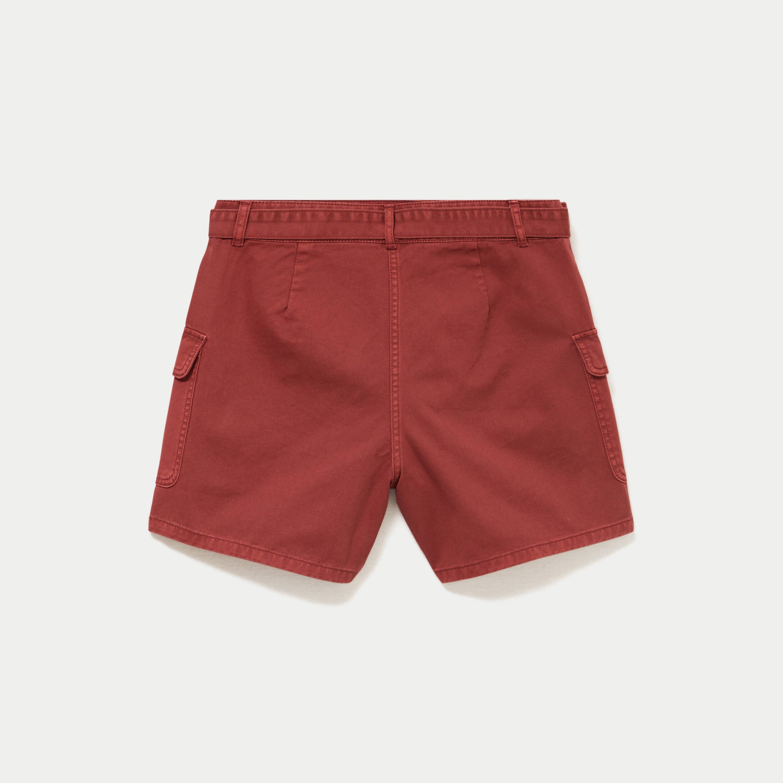 Jupe-short trap&egrave;ze courte vieux rose femme