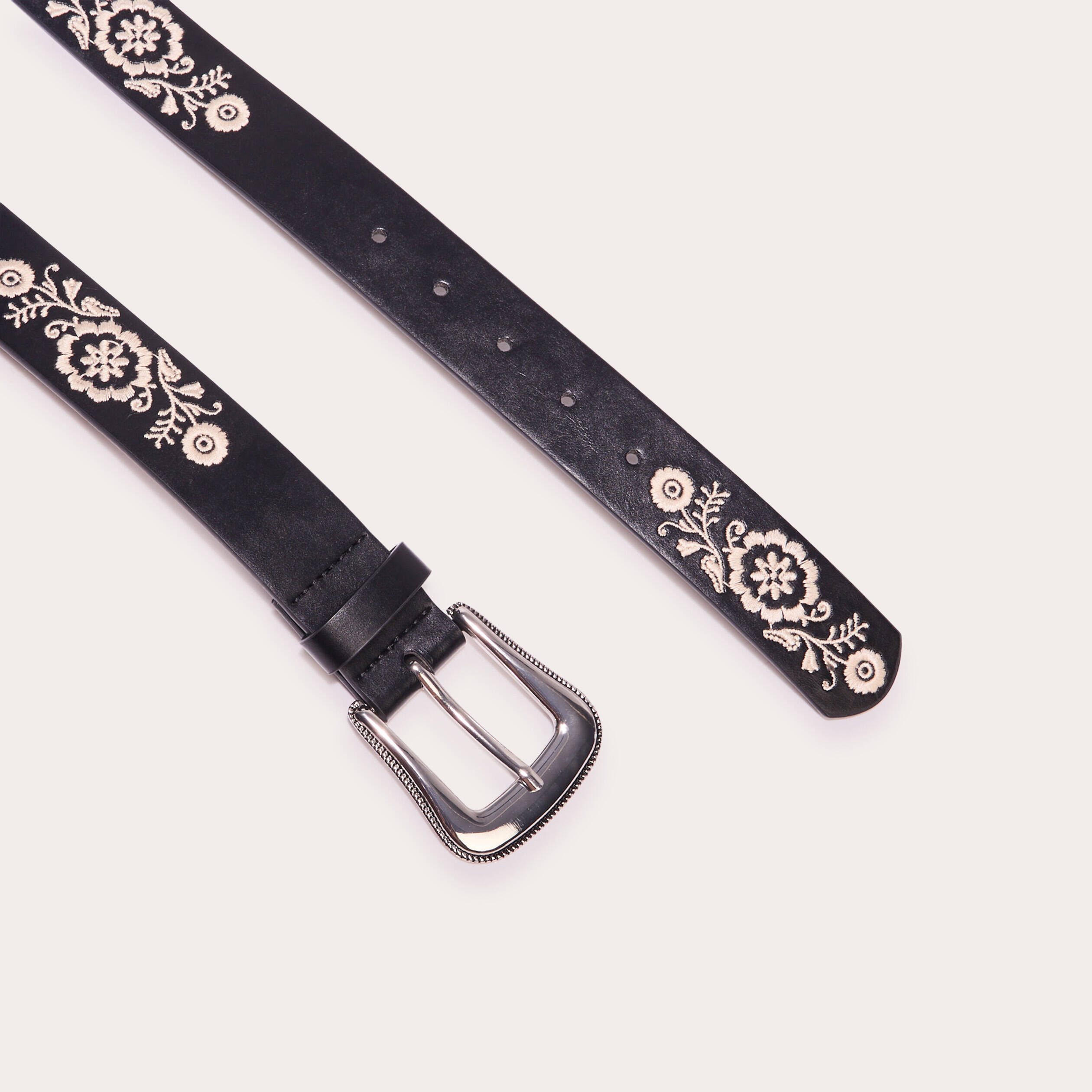 Ceinture brod&eacute;e noir femme