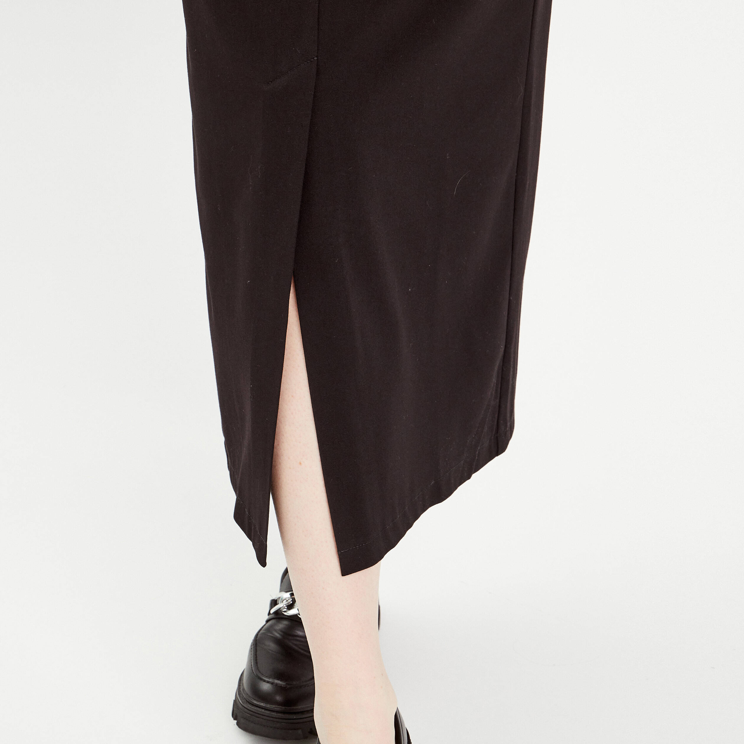 Jupe longue droite fendue noir femme Vibs