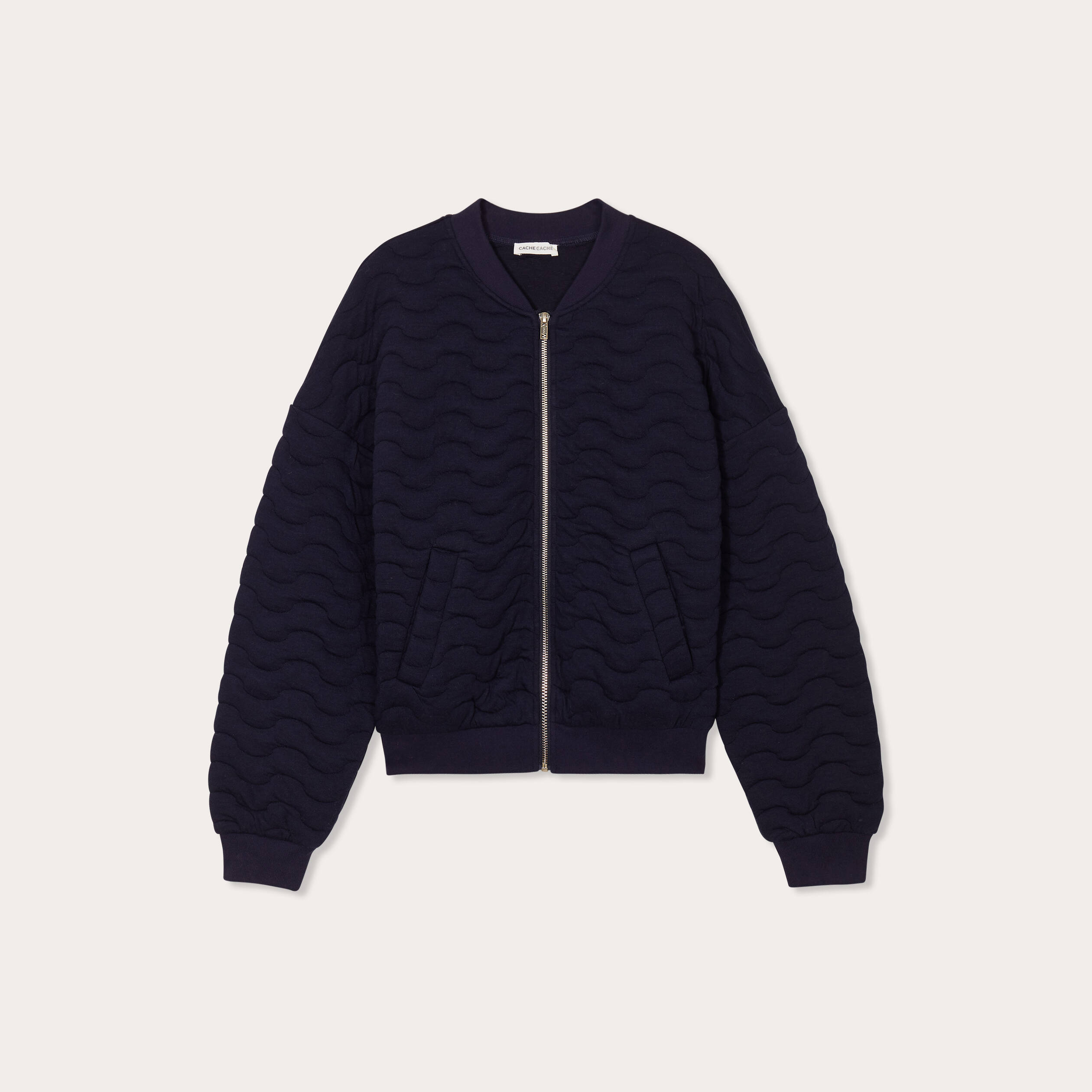 veste matelasse zippe bleu marine femme Veste matelassé zippé bleu marine femme