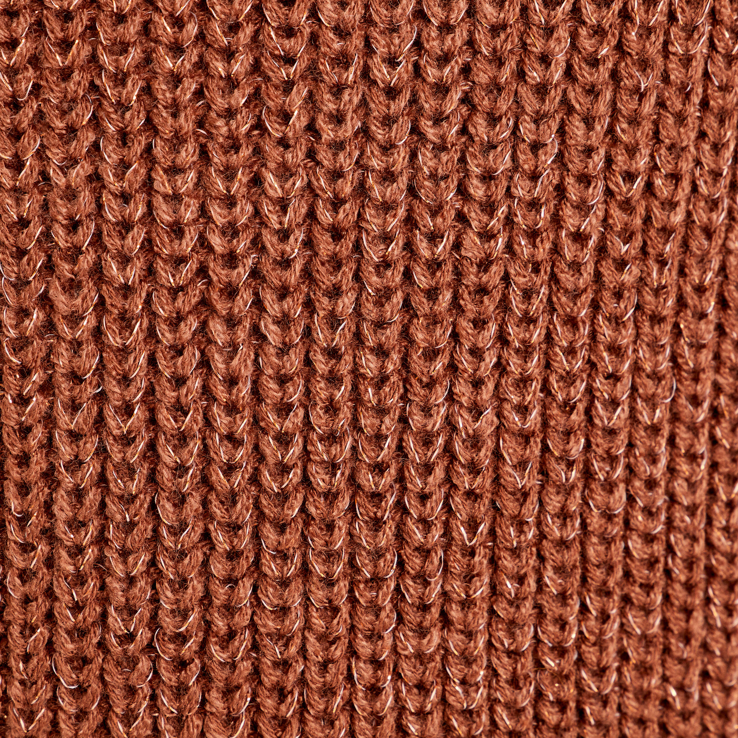 Robe pull droite col rond marron femme