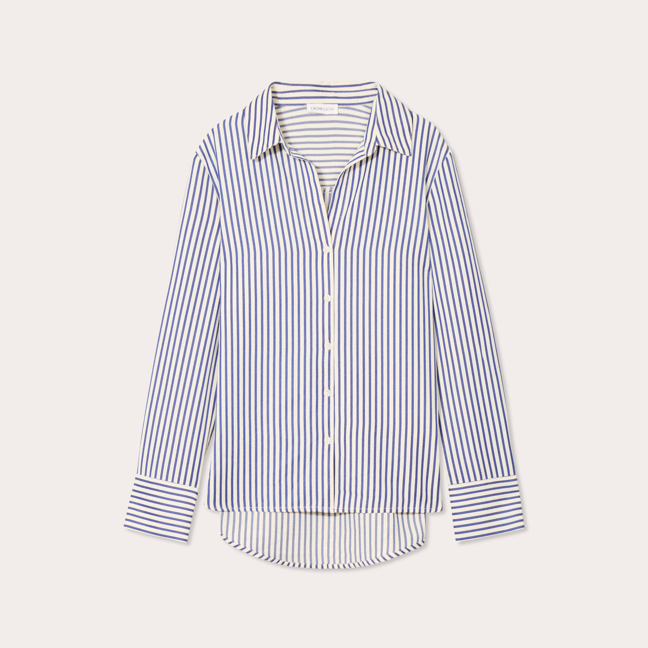 Chemise manches longues bleu marine femme