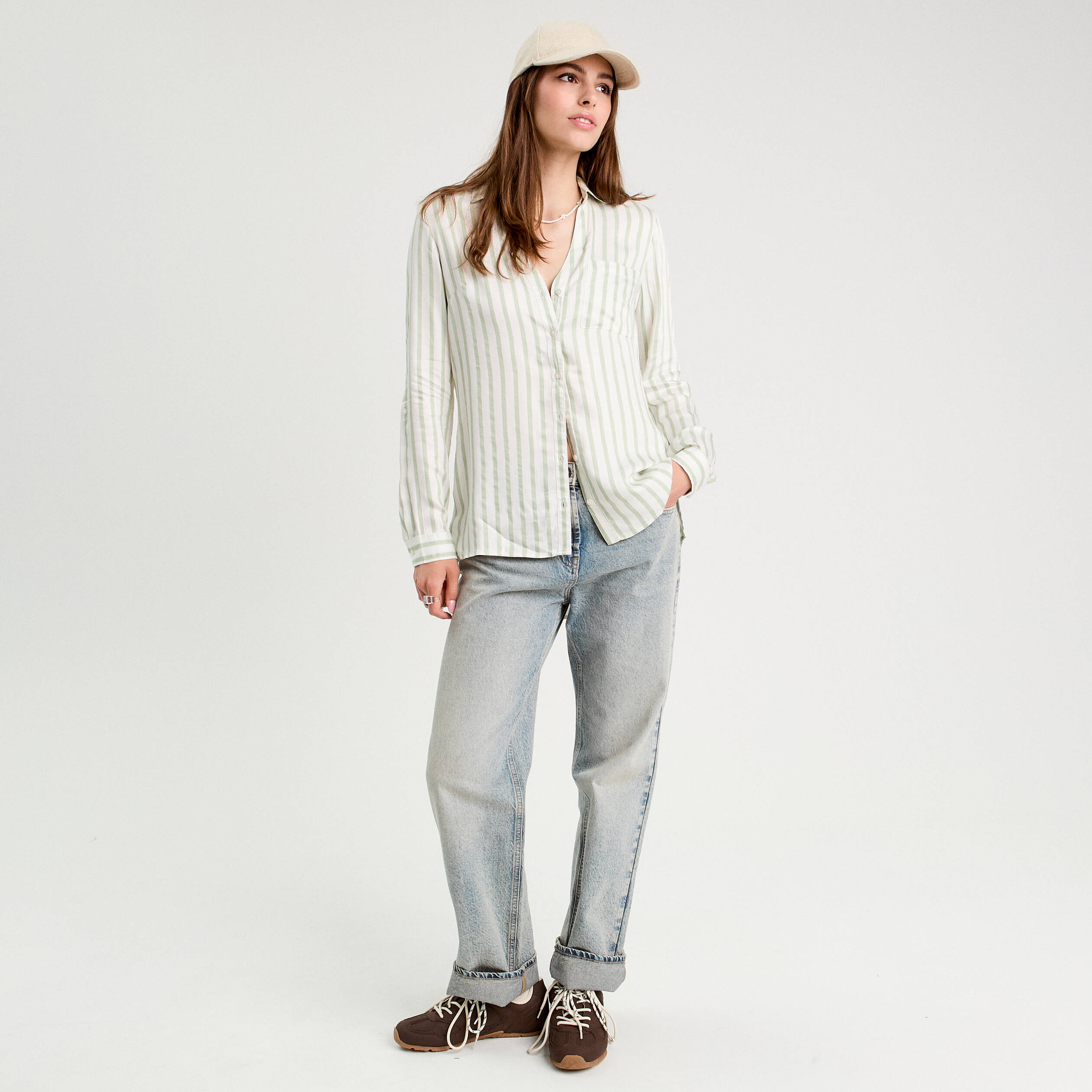 chemise manches longues vert kaki femme Chemise manches longues vert kaki femme