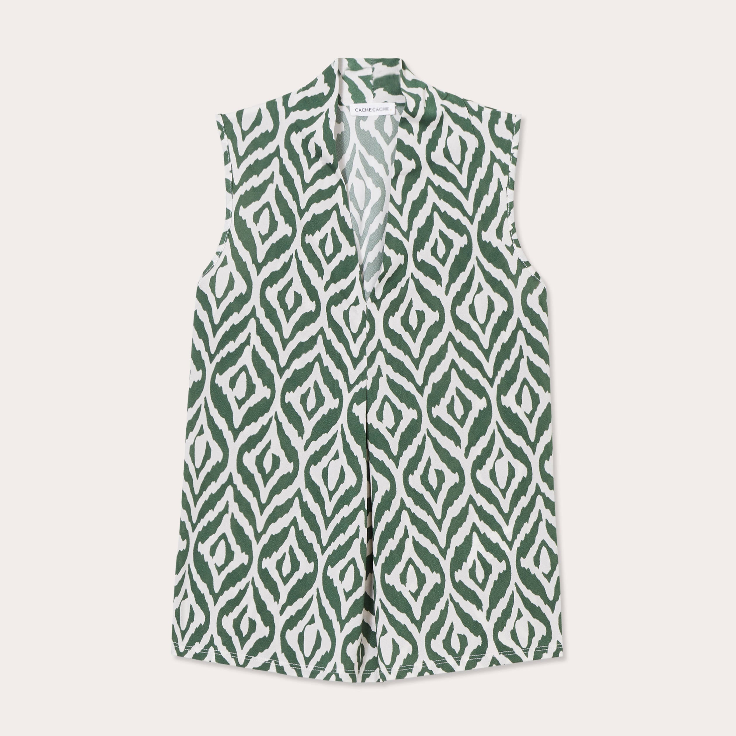 Blouse sans manches blanc femme