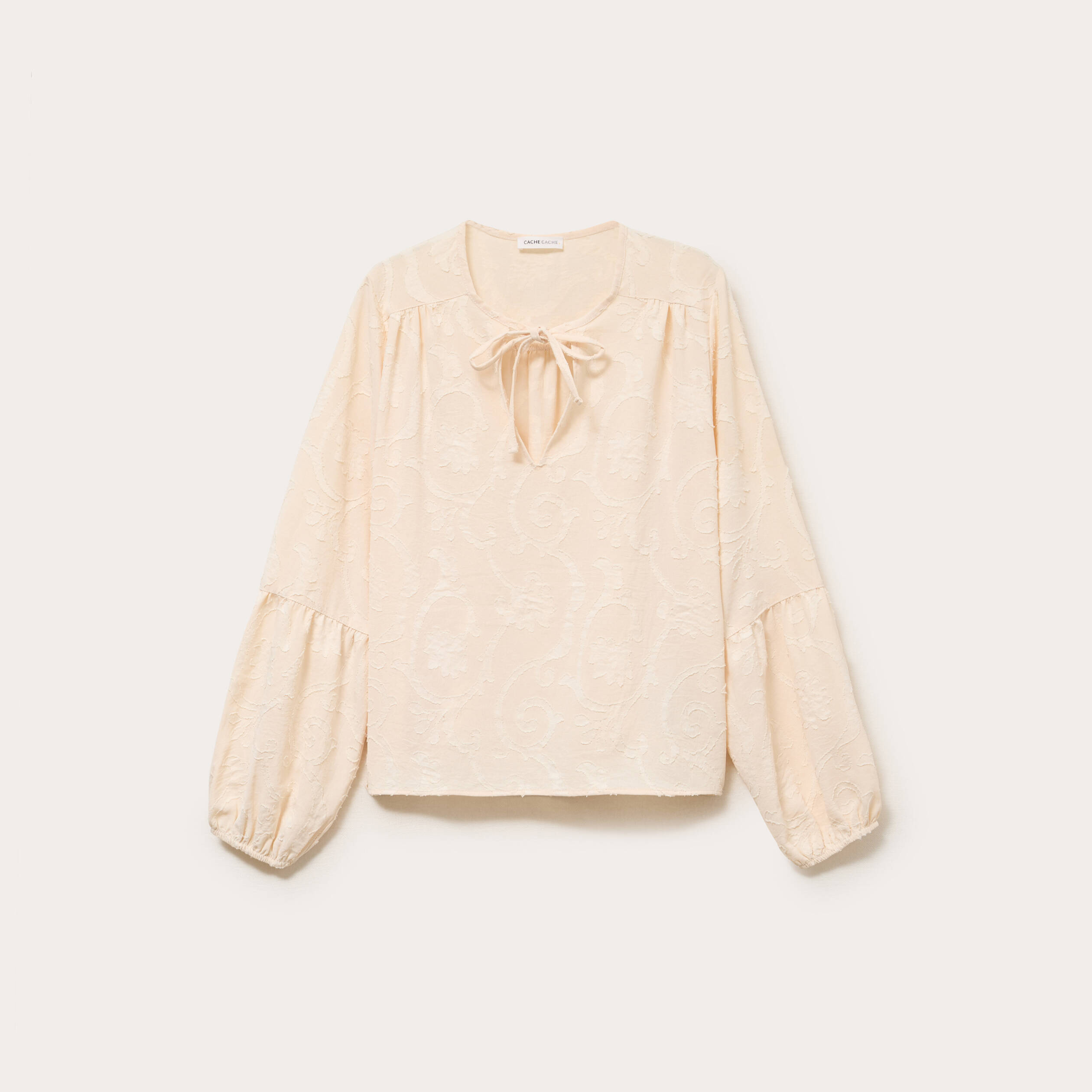 Blouse manches longues ecru femme
