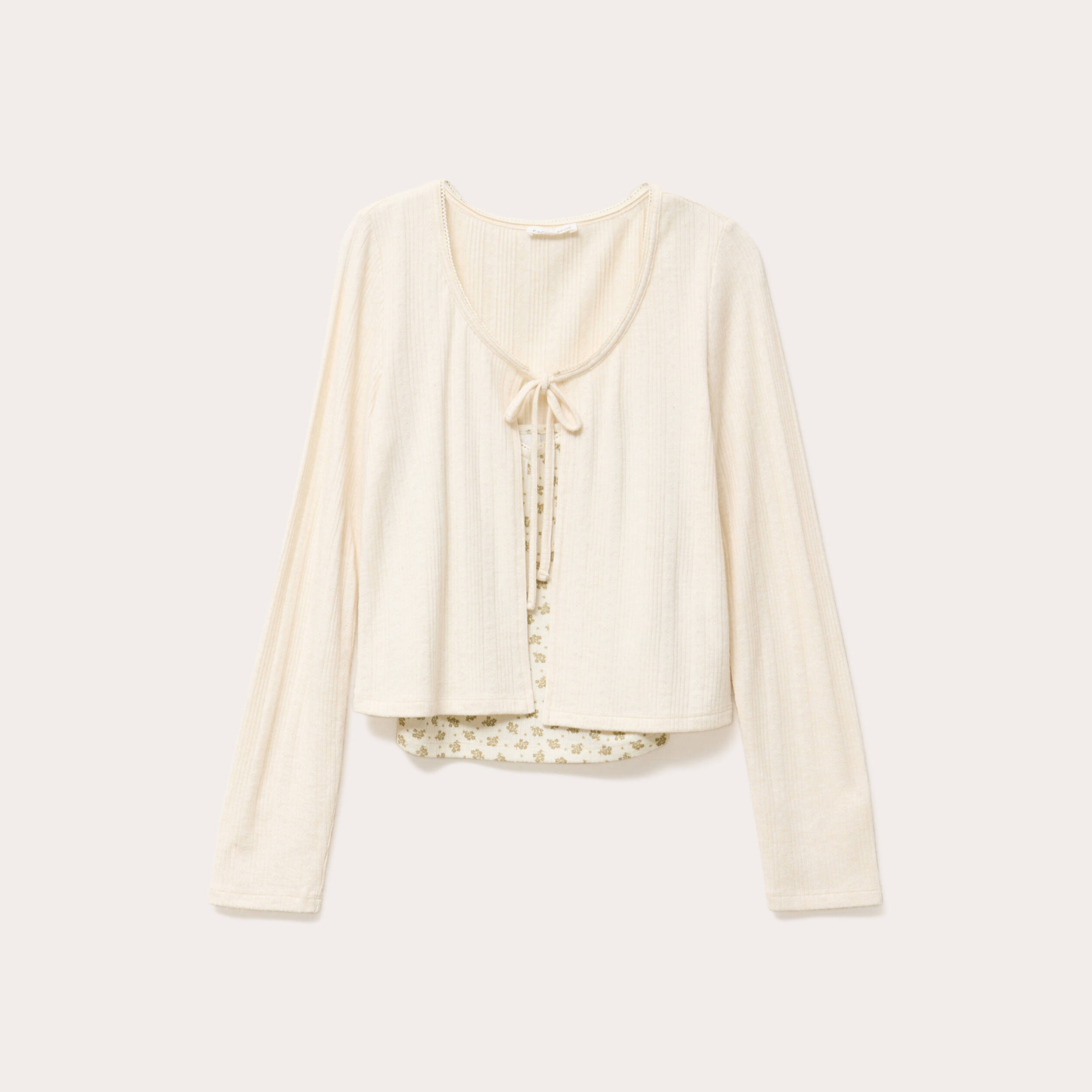 Ensemble gilet et d&eacute;bardeur sable femme