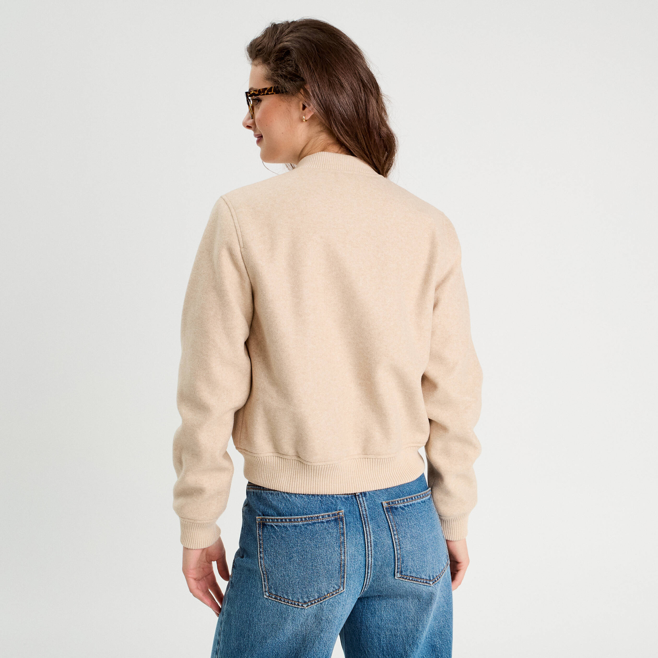 veste teddy zippee beige femme Veste teddy zippée beige femme