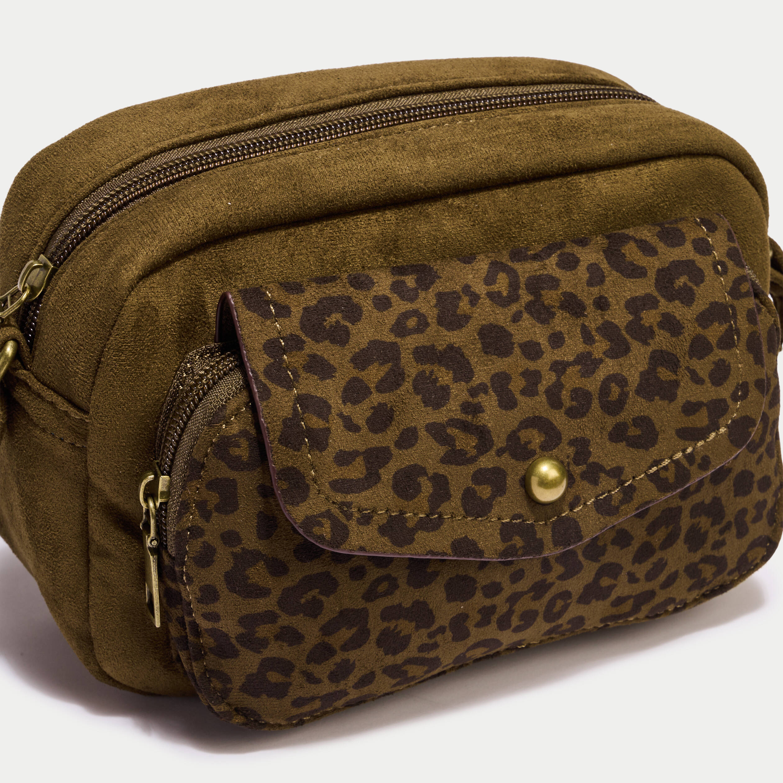 Sac aspect daim vert kaki femme