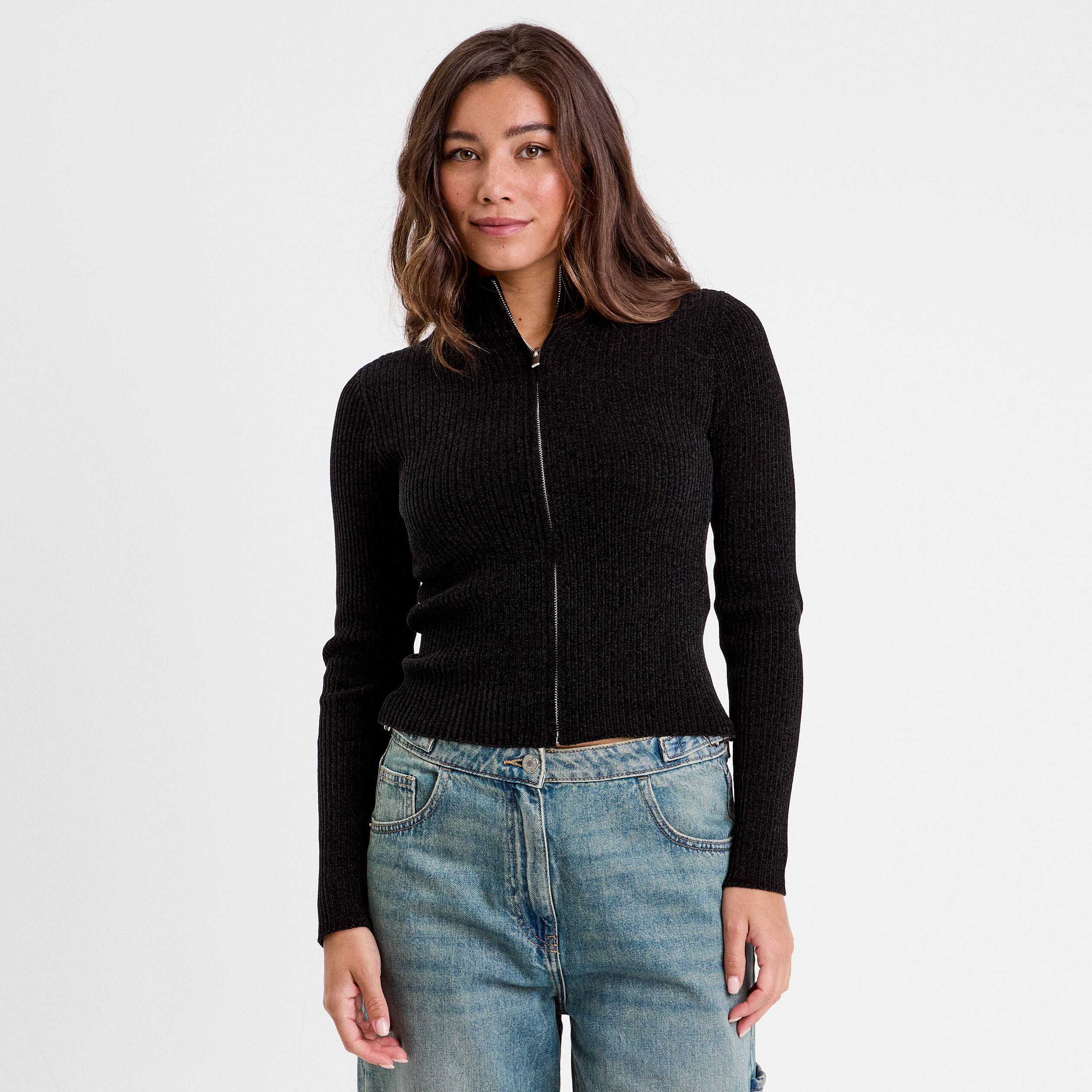 Gilet Court Gilet Noir En Laine Gilet Court Ajusté Velours Col