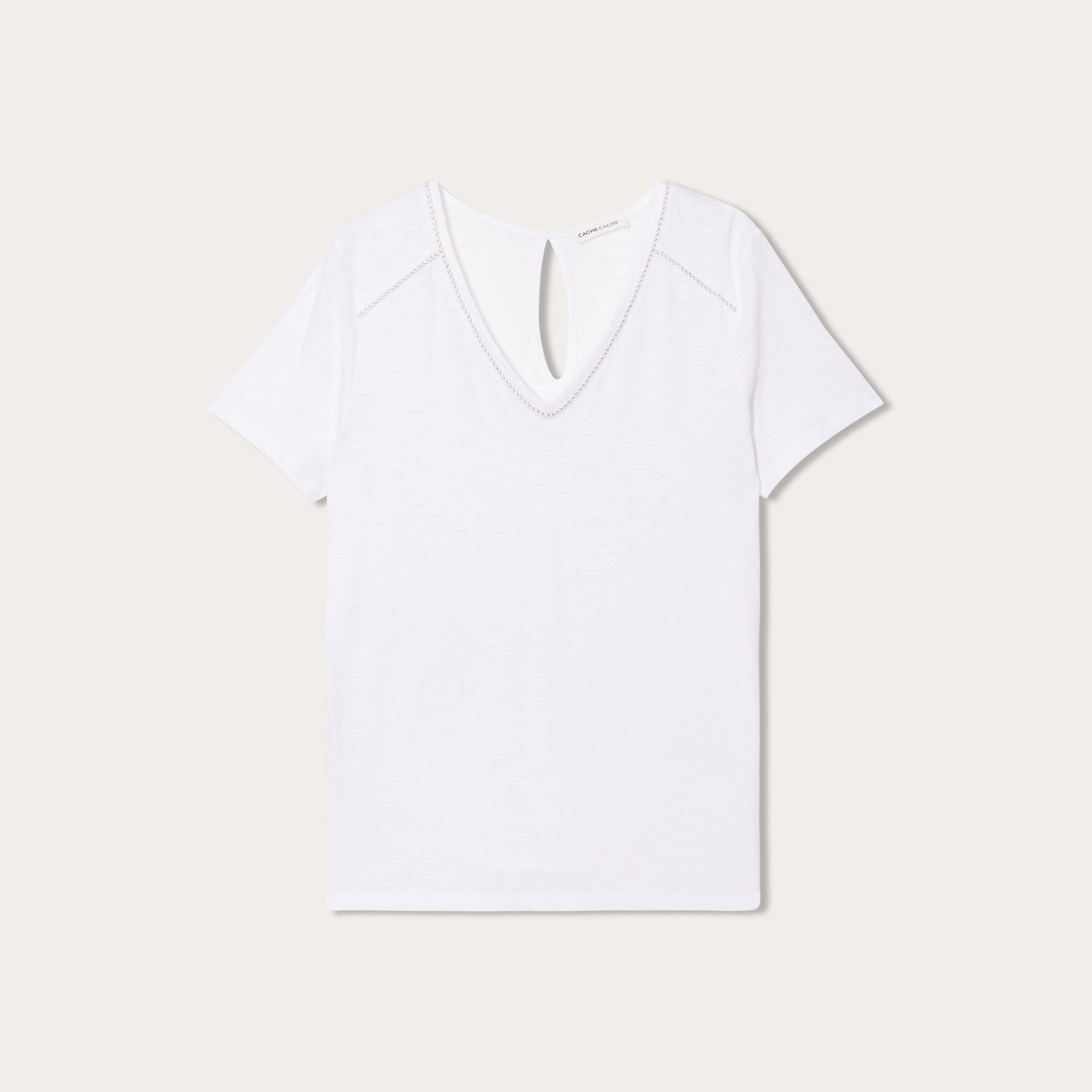 T-shirt manches courtes blanc femme