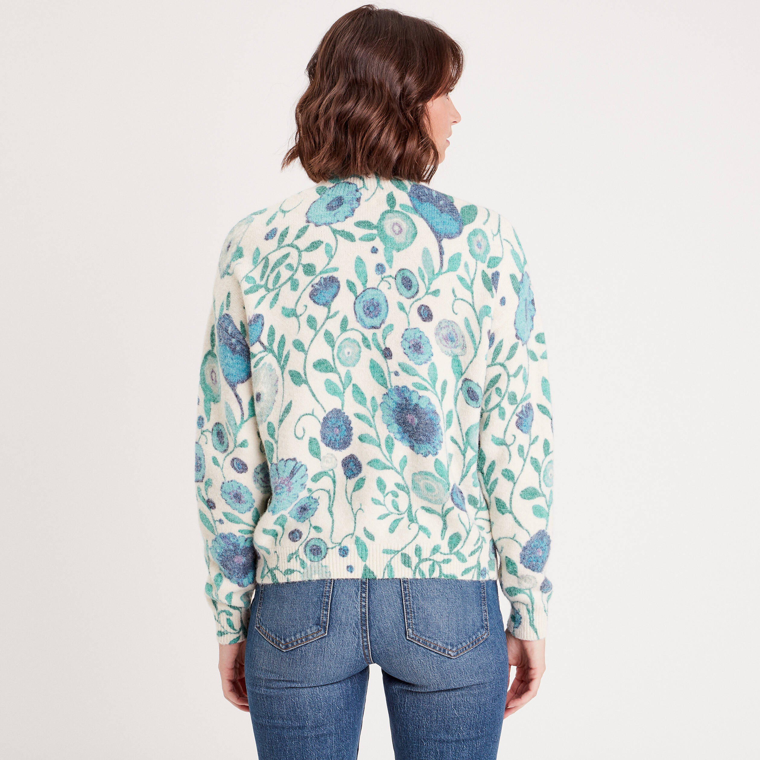 Pull col montant beige femme