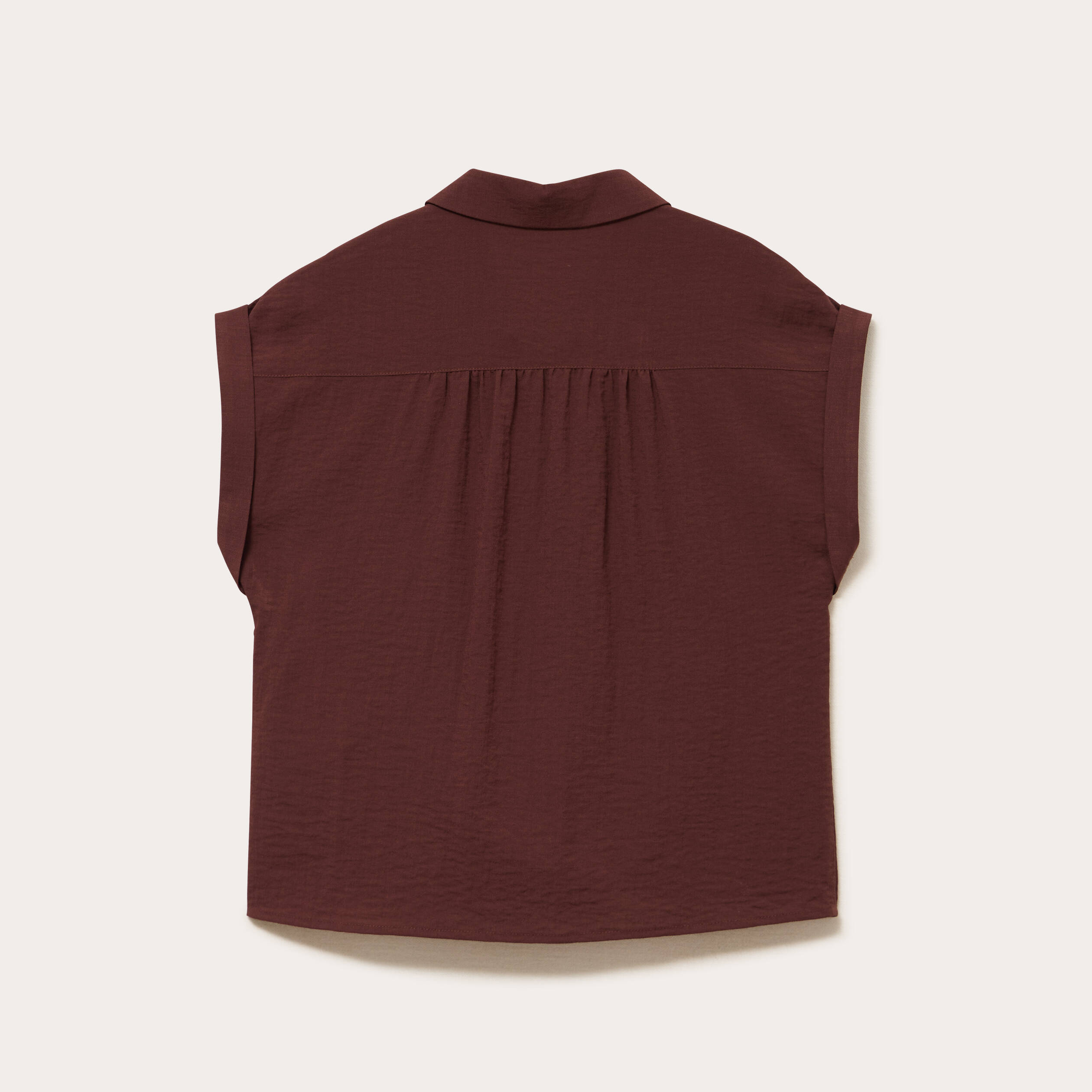 Blouse manches courtes marron femme