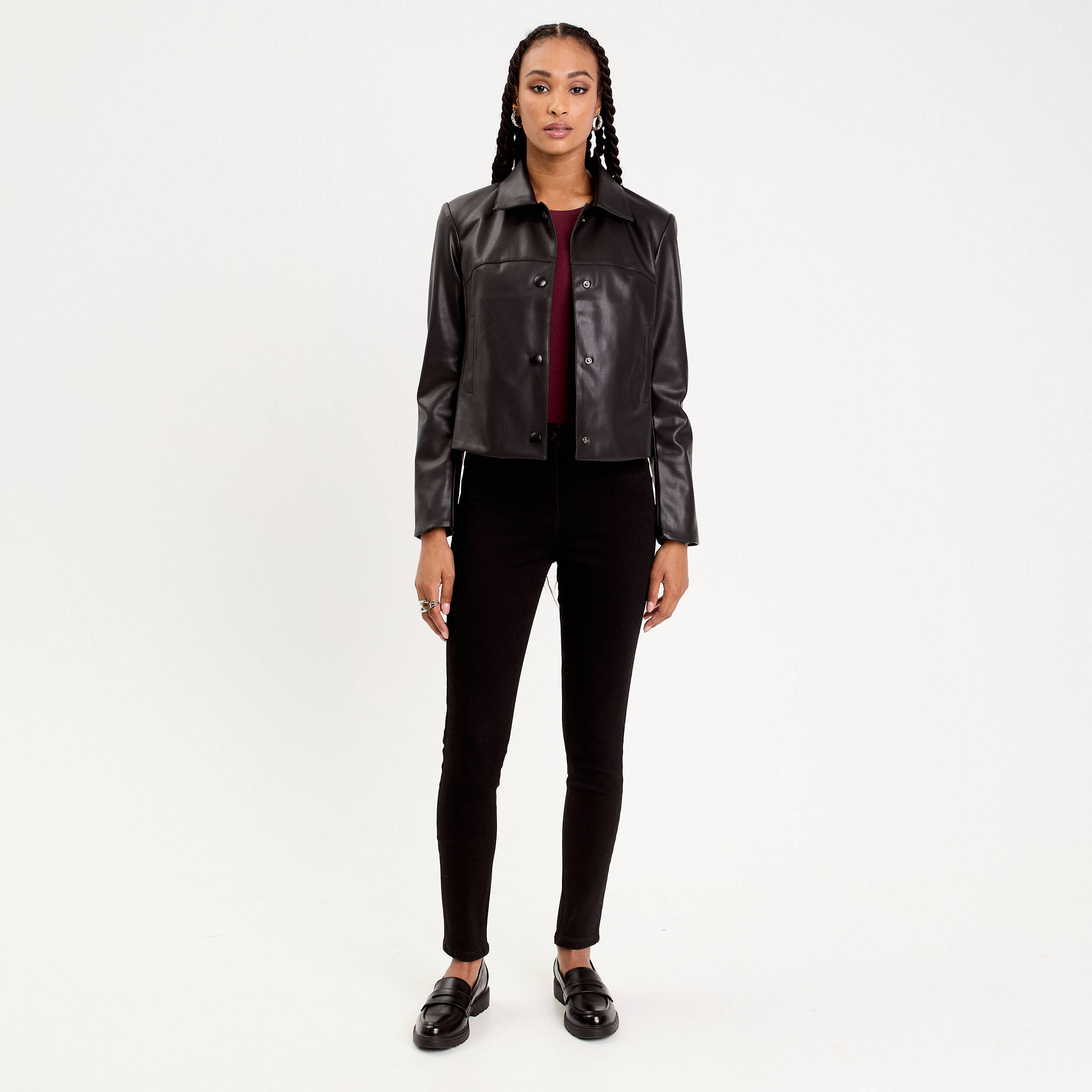 Jeans skinny push-up denim noir femme