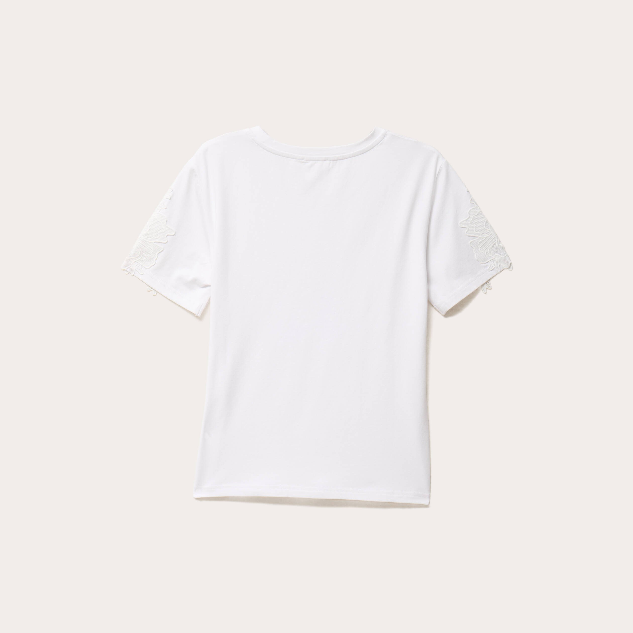 t shirt manches courtes brode blanc femme T-shirt manches courtes brodé blanc femme