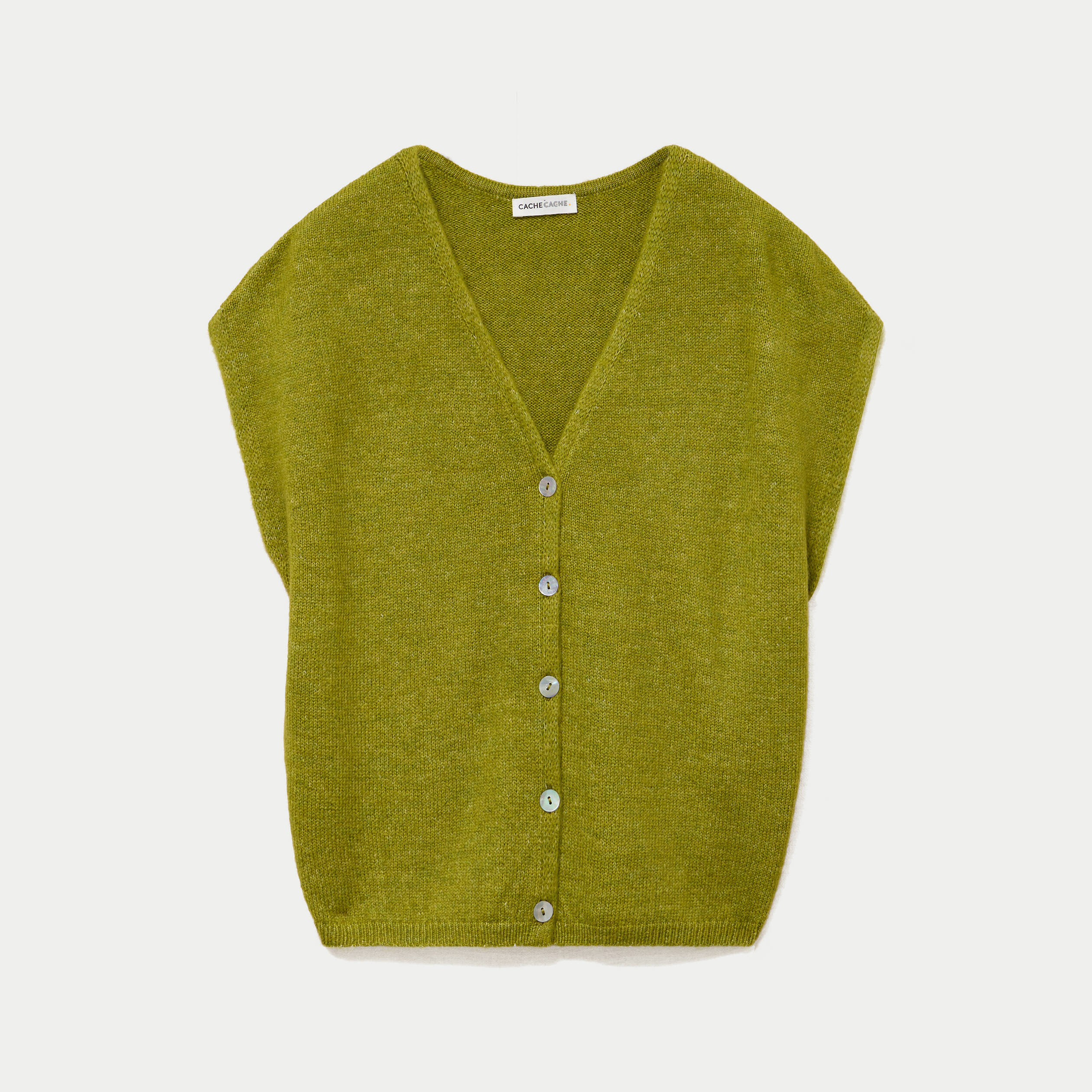 Gilet sans manches vert fonc&eacute; femme