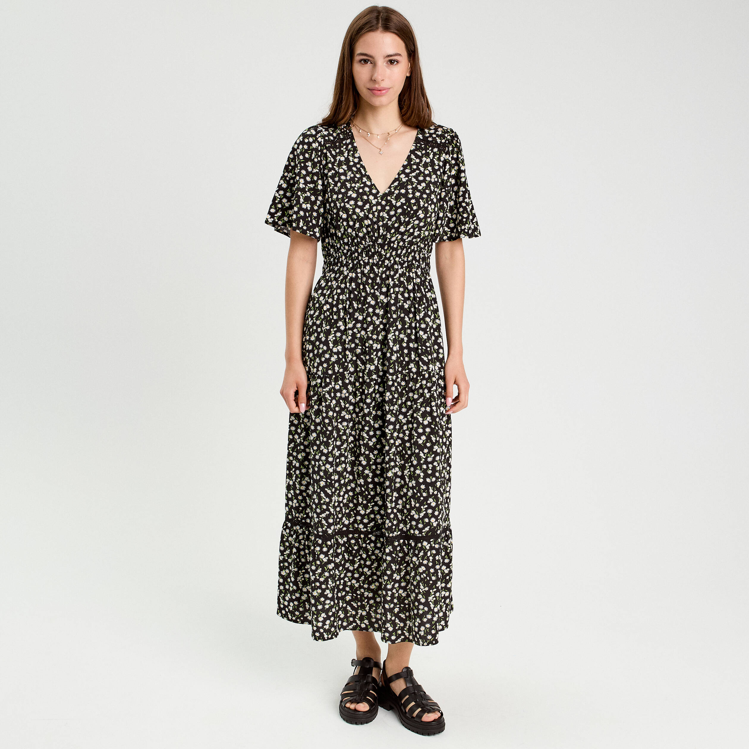 robe longue evasee multicolore femme Robe longue évasée multicolore femme