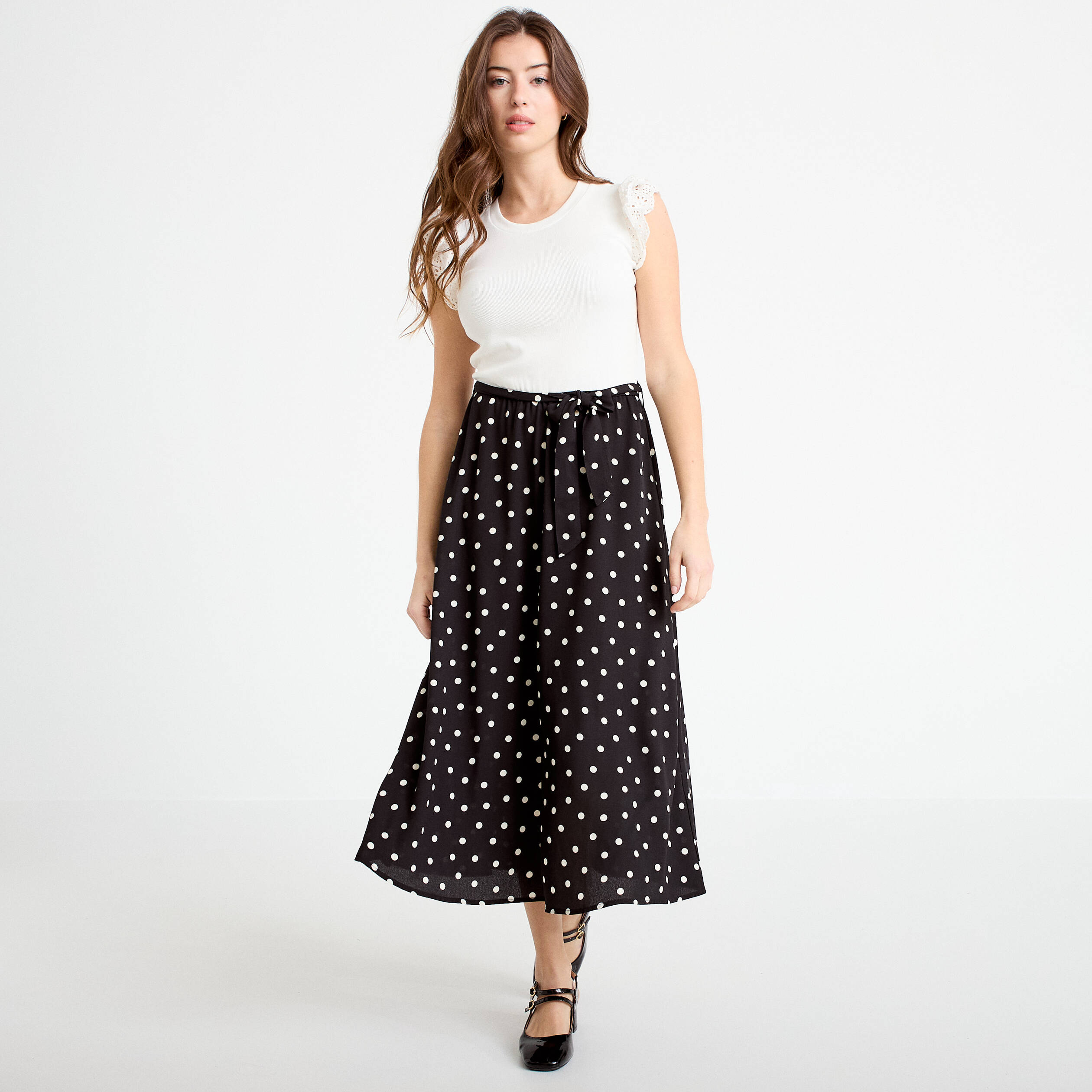 Robe longue bi-mati&egrave;re noir femme