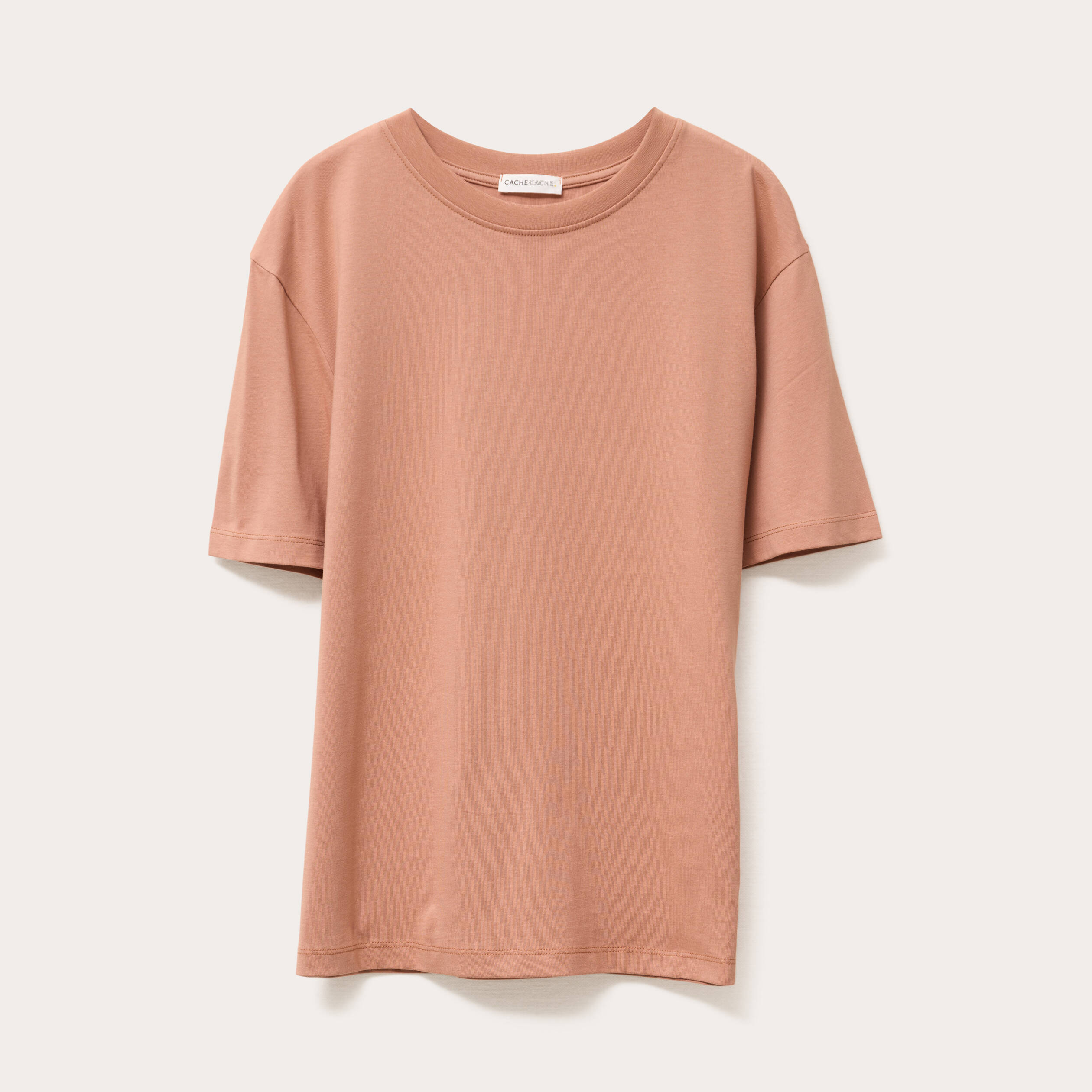t shirt oversize col rond vieux rose femme T-shirt oversize col rond vieux rose femme