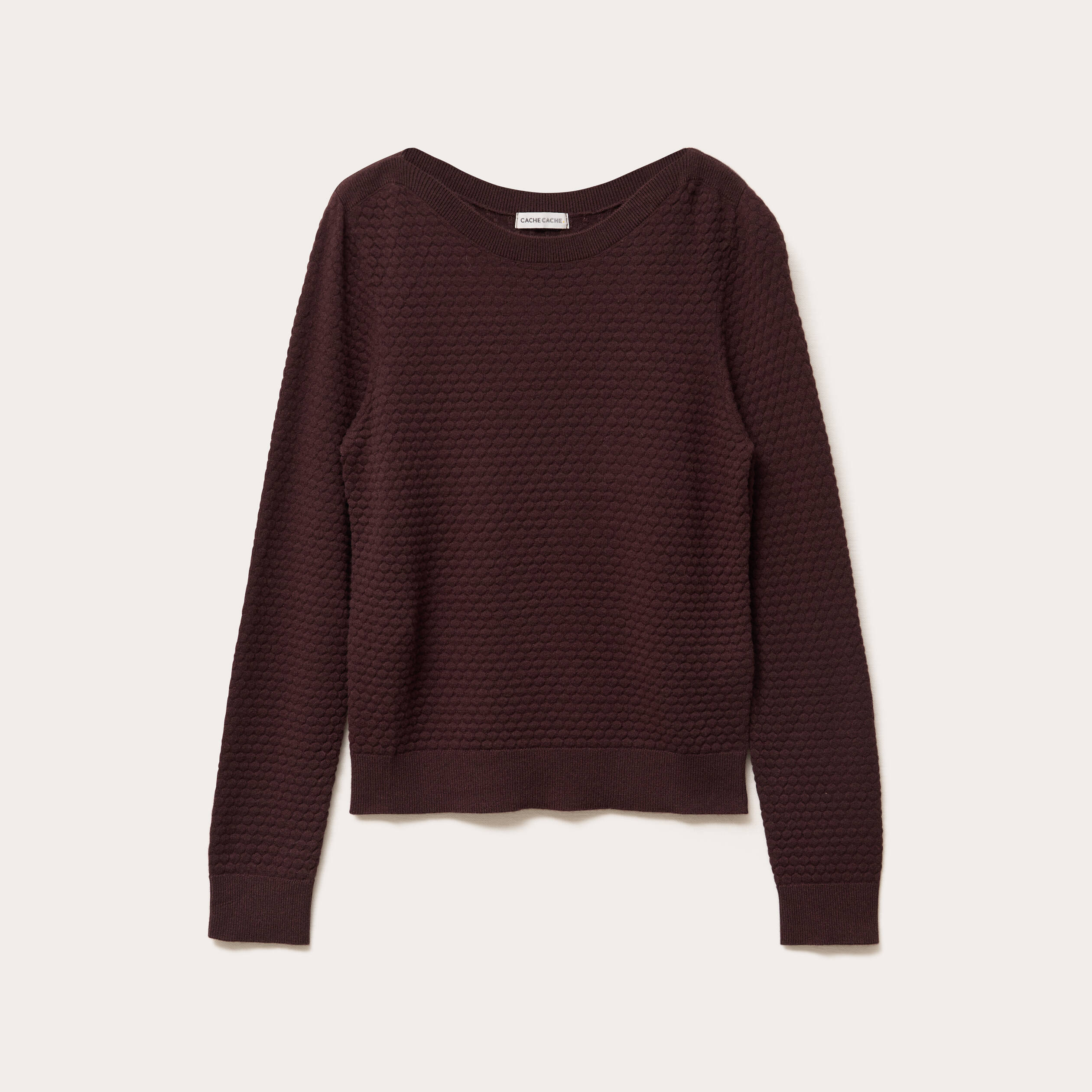 pull col bateau marron fonce femme Pull col bateau marron foncé femme