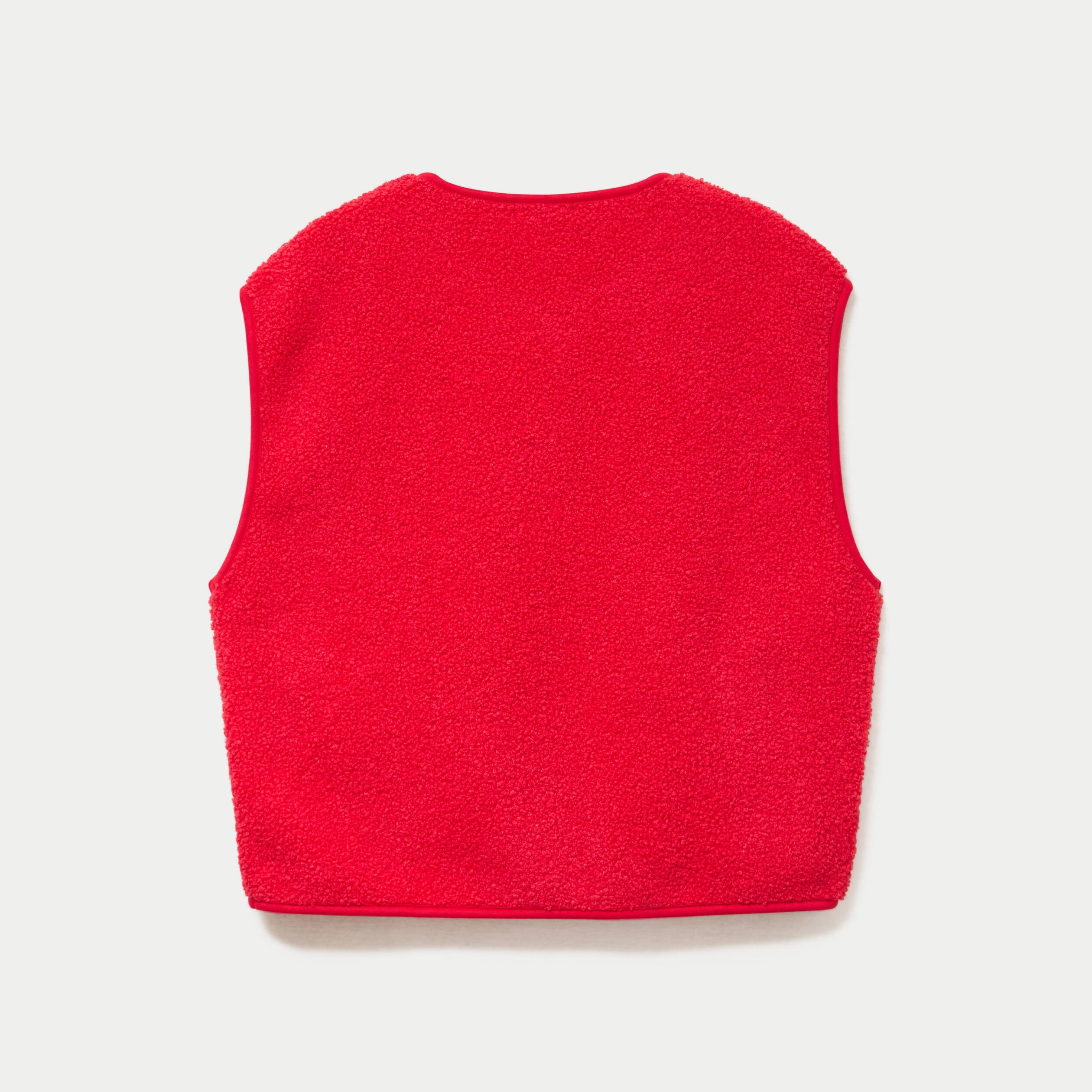 Gilet sans manches fausse fourrure rouge femme