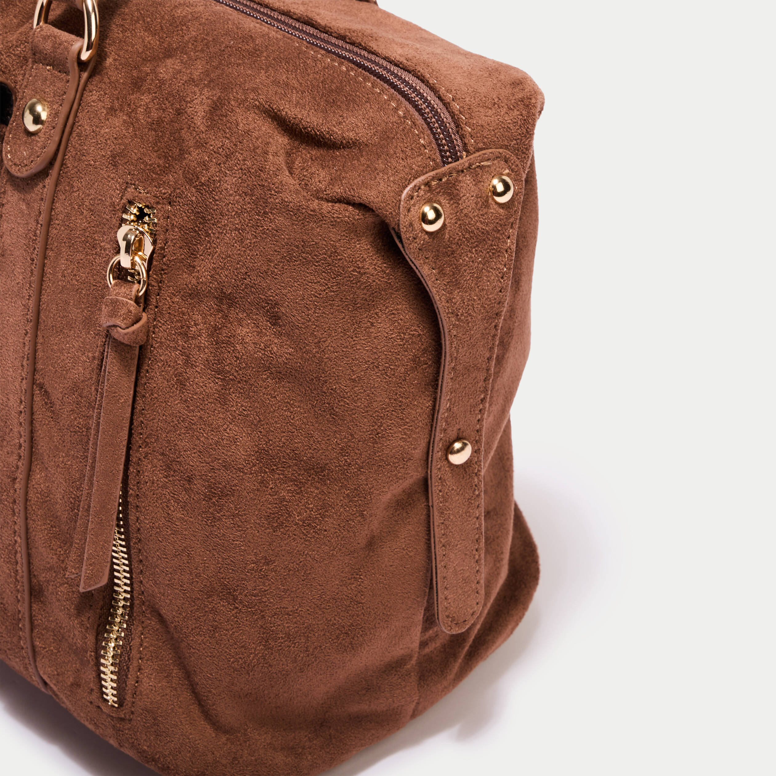 Sac aspect daim camel femme