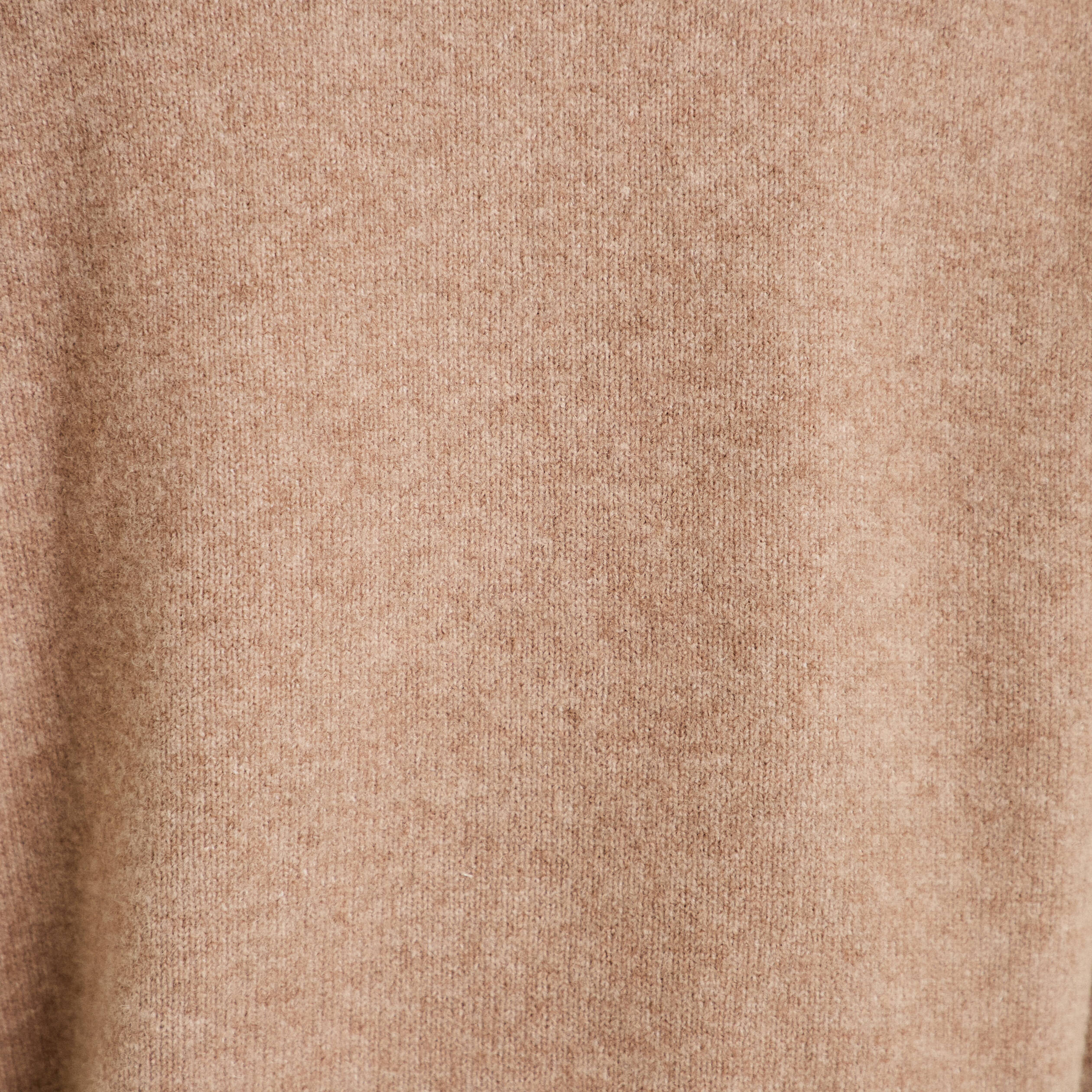 Pull col rond manches longues beige femme