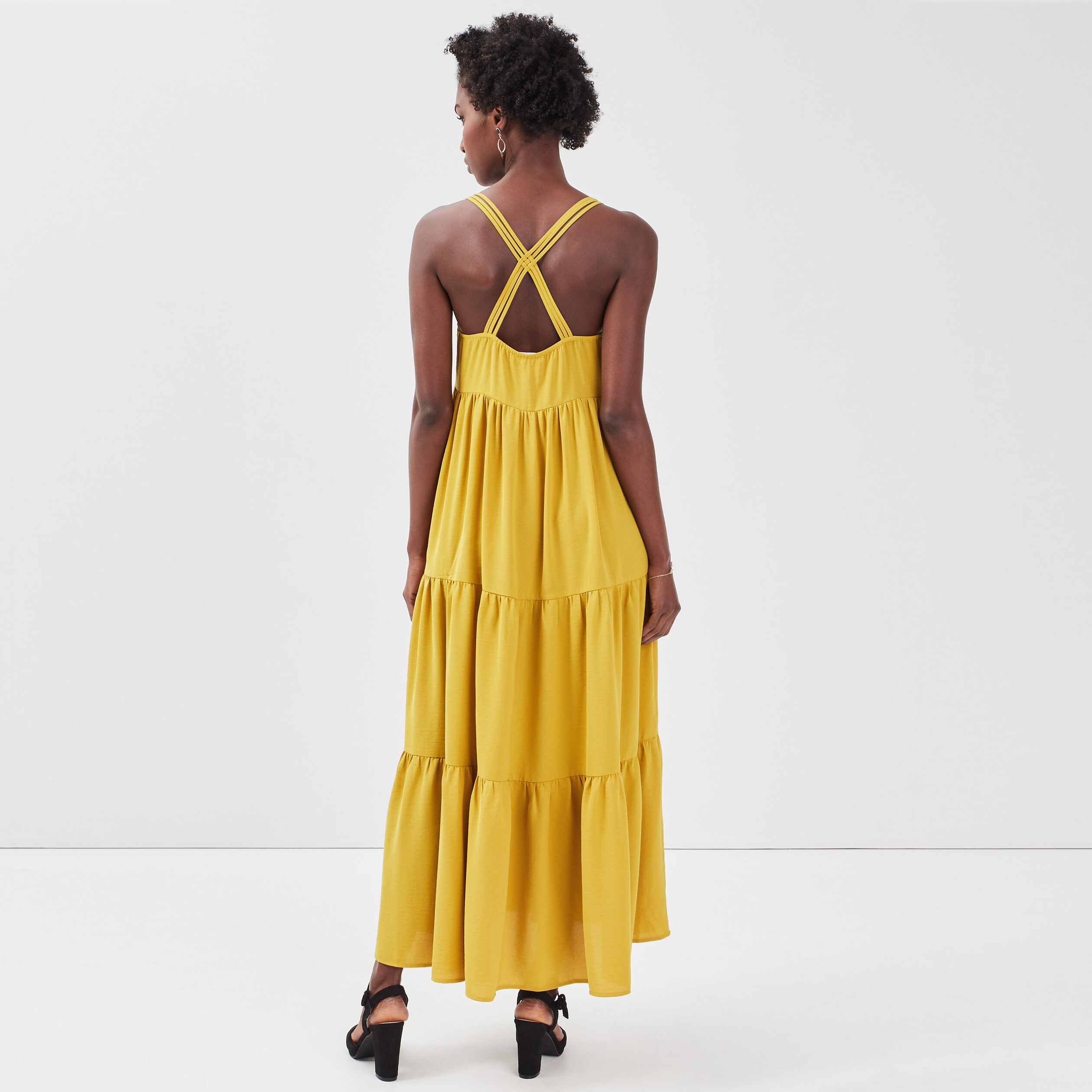 Robe Longue Crêpon Vert Anis Blancheporte Taille 50 - Neuf Avec étiquettes, Bretelles, Maxi