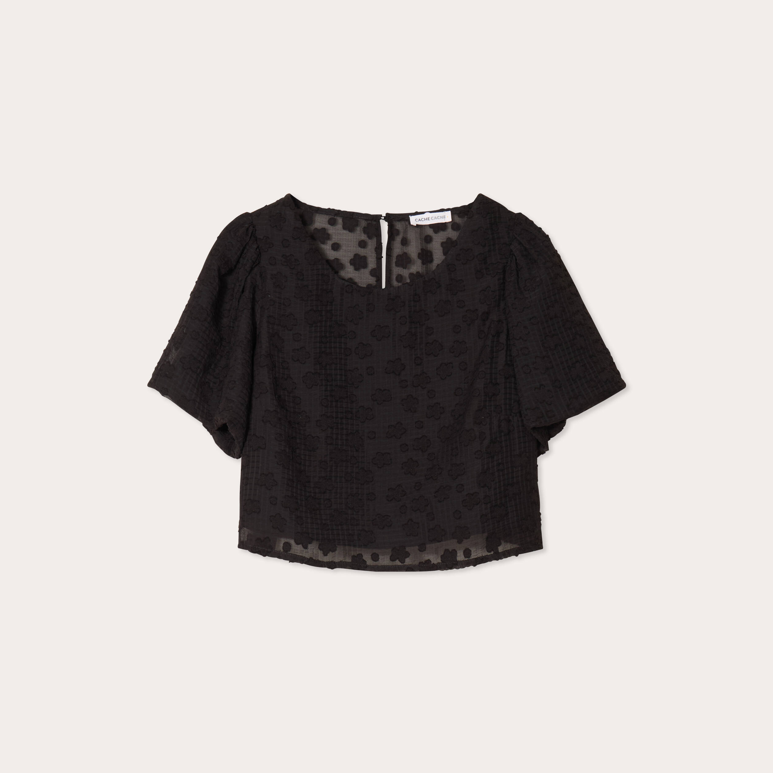 Blouse manches courtes noir femme Vibs