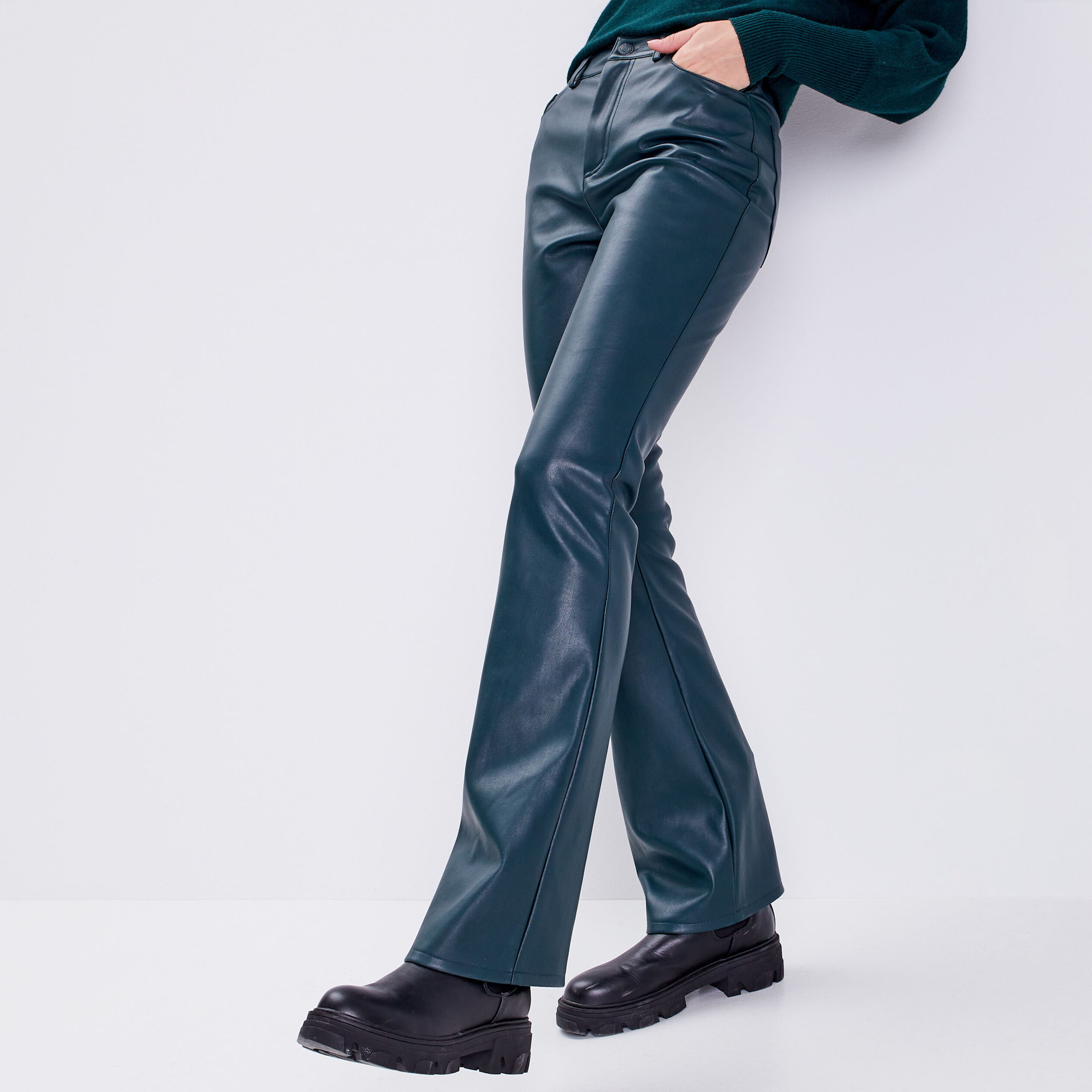 Pantalon simili cuir Rafi noir, Pantalon cuir moulant, Prêt-à-porter en  ligne