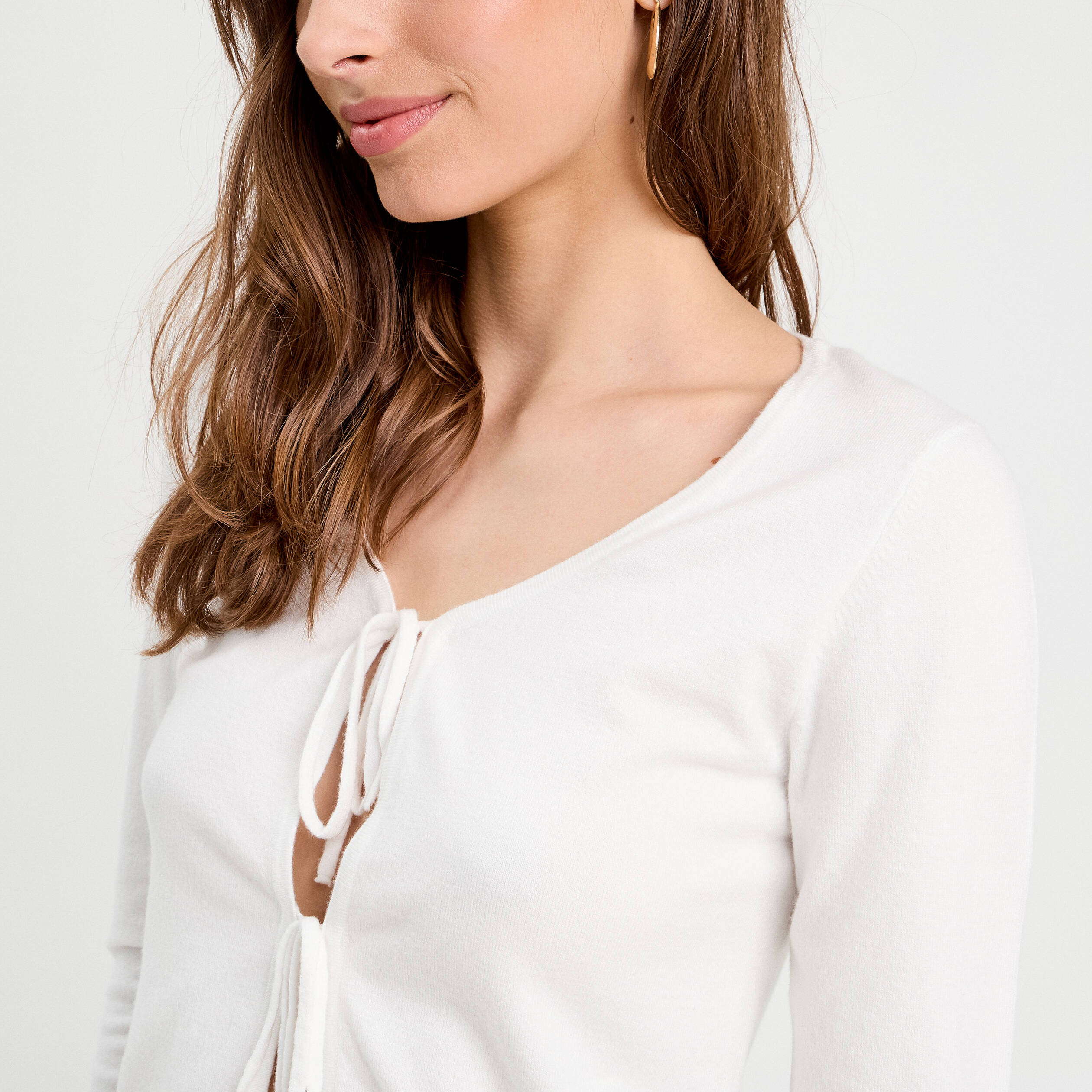 gilet avec broderie blanc femme Gilet avec broderie blanc femme