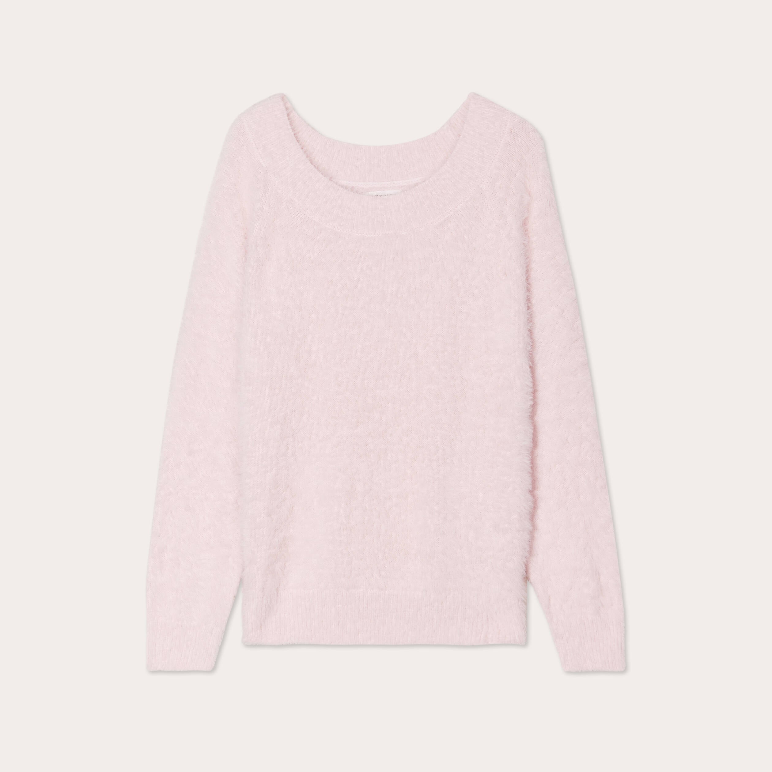 Pull manches longues rose pastel femme