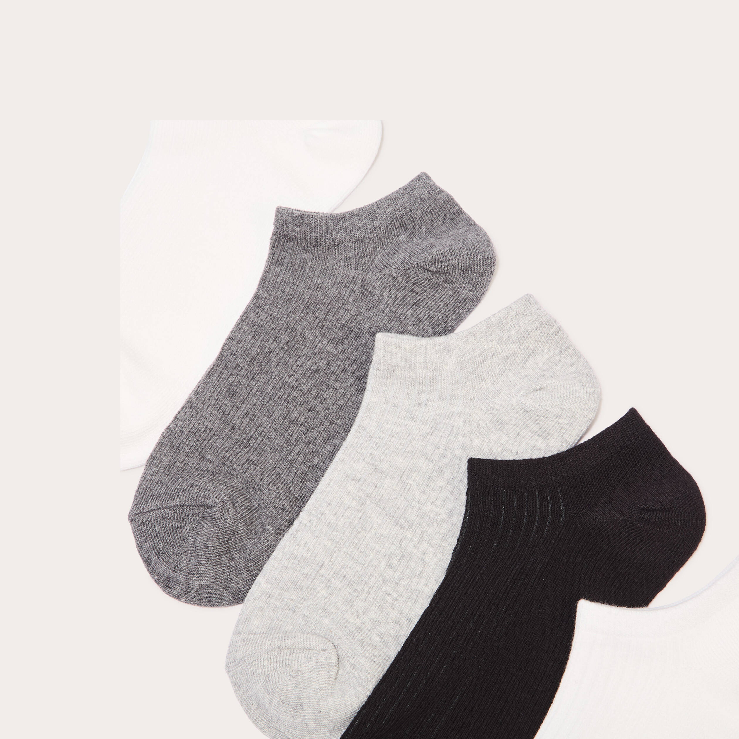 Lot de 5 paires de chaussettes ecru femme
