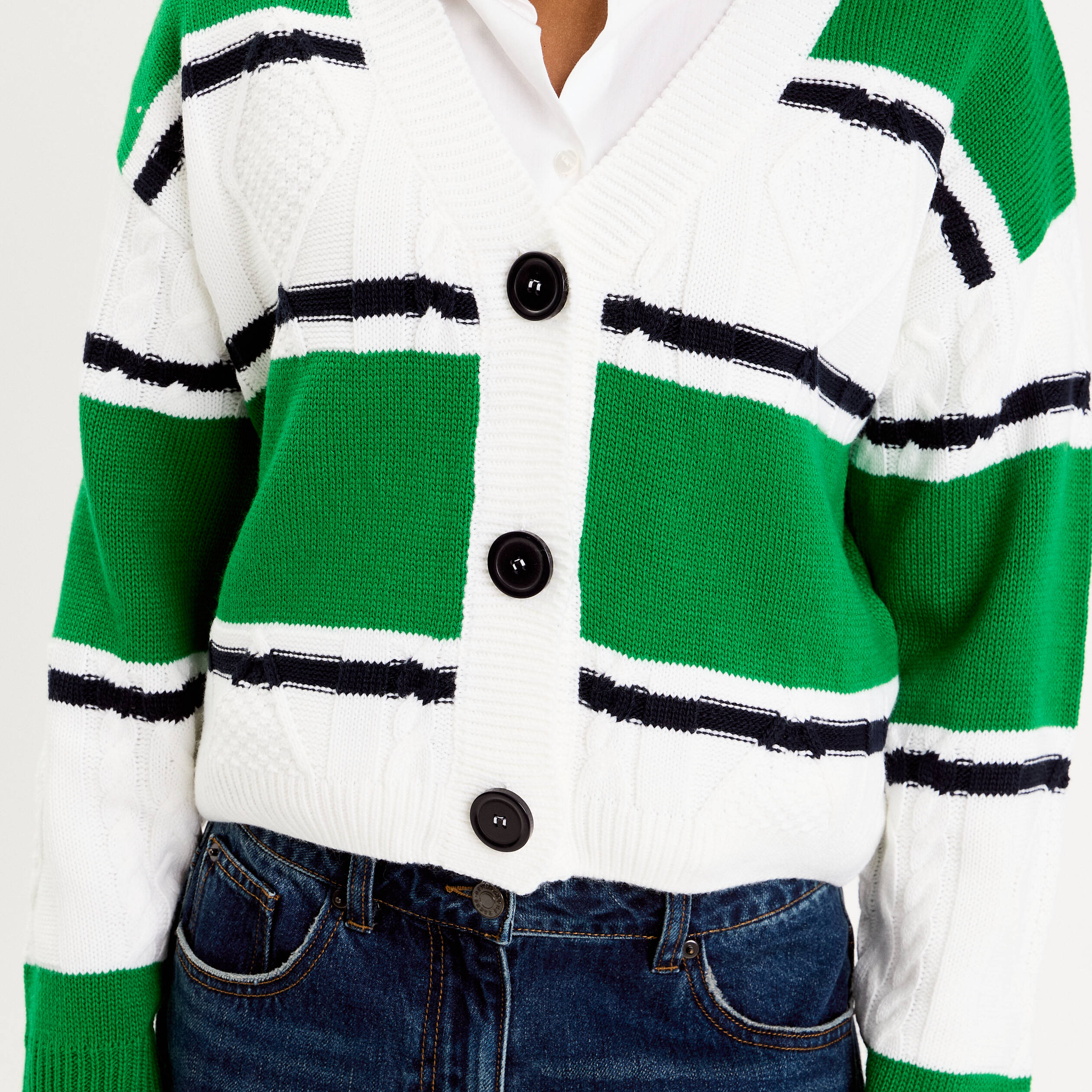 Gilet manches longues vert femme