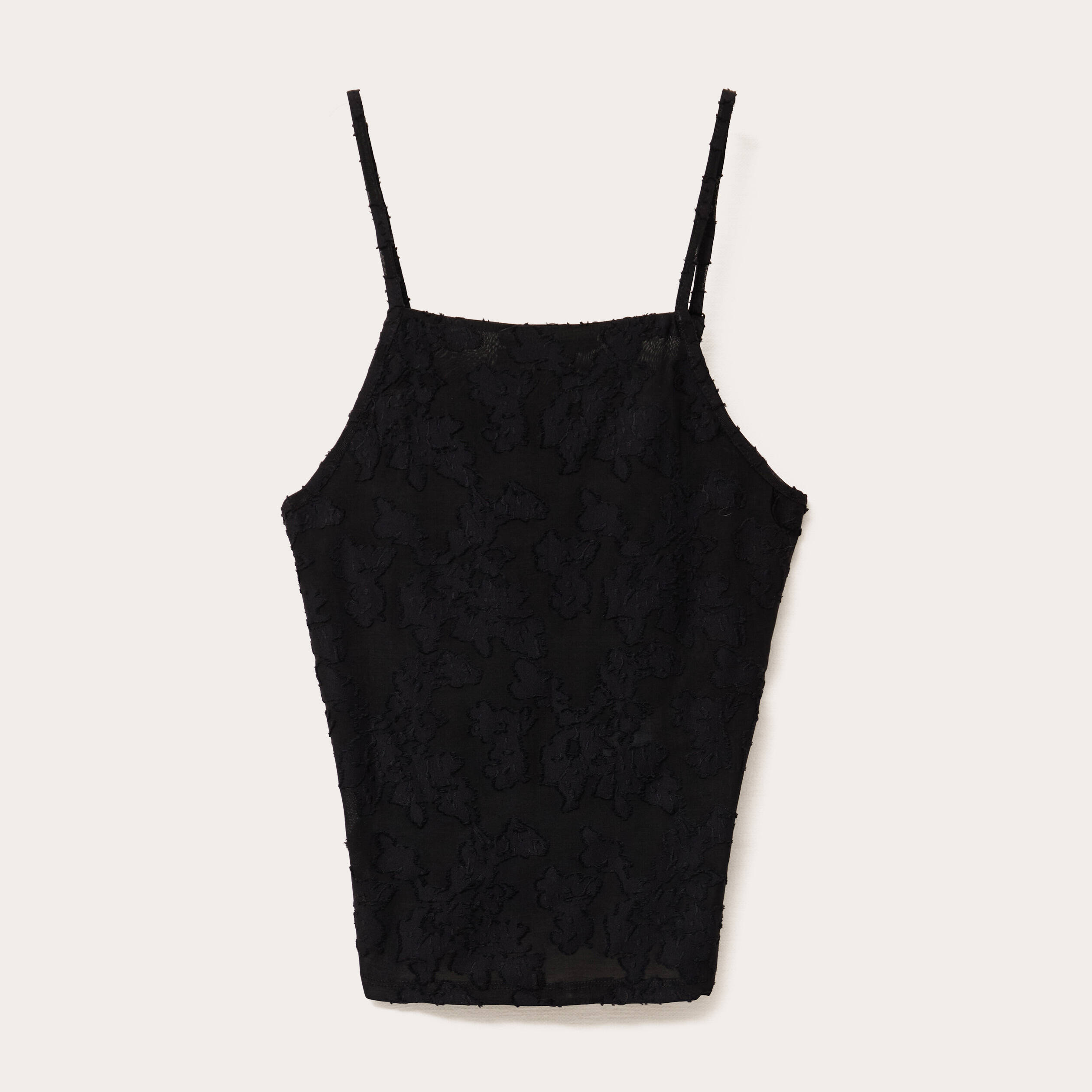 debardeur ajuste cropped col montant noir femme Débardeur ajusté cropped col montant noir femme