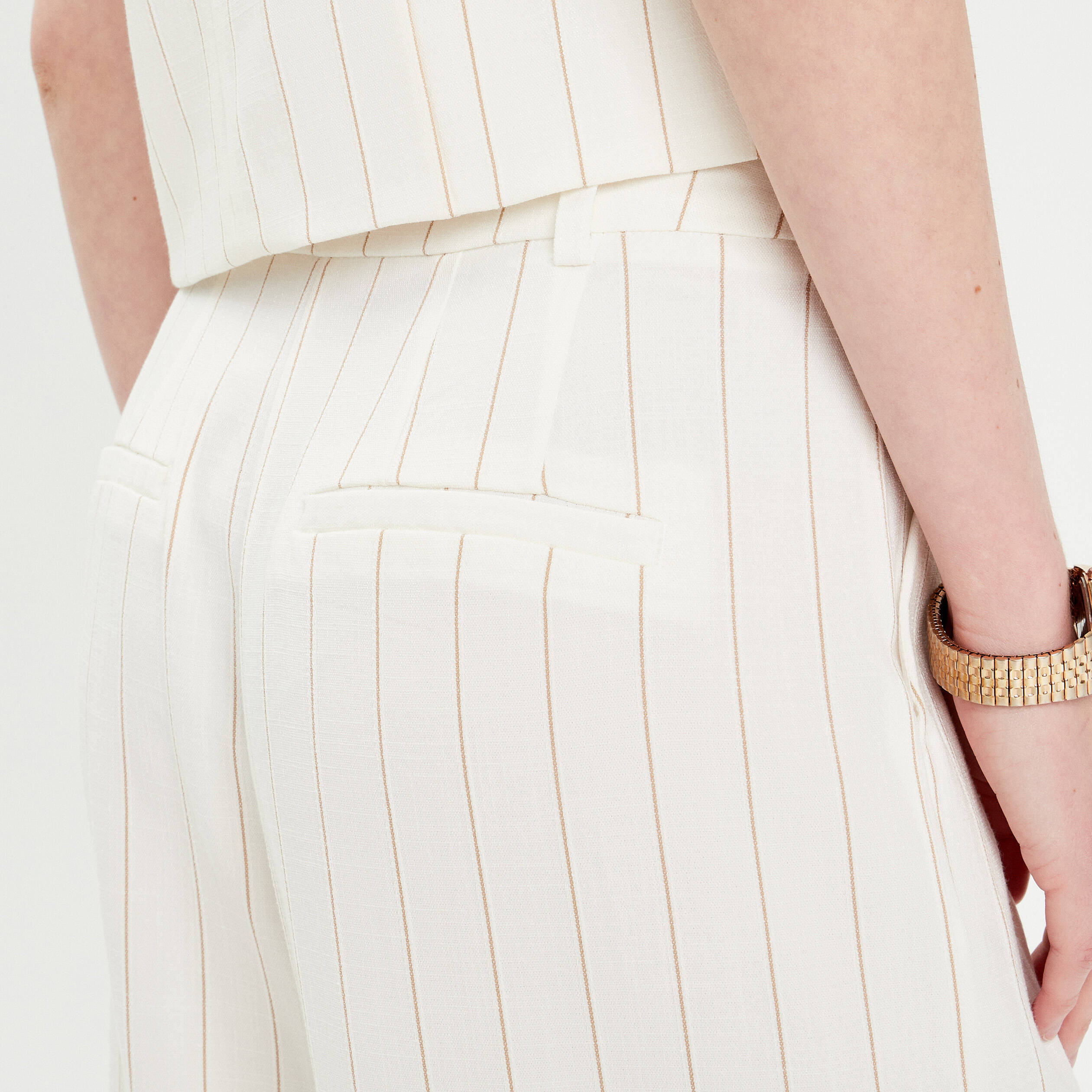 pantalon large avec plis blanc femme Pantalon large avec plis blanc femme