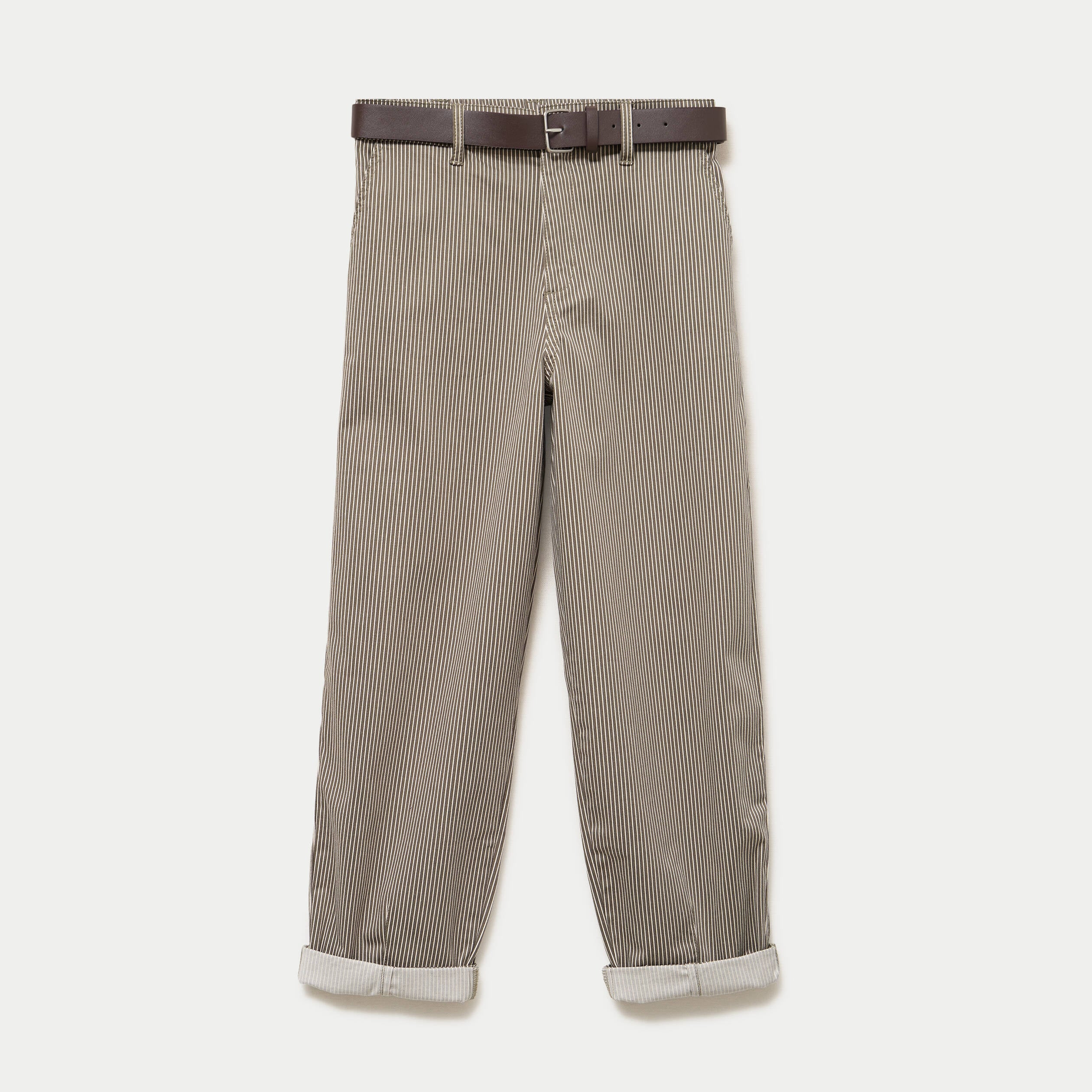 Pantalon chino 7/8&egrave;me taille &eacute;lastiqu&eacute;e vert kaki femme