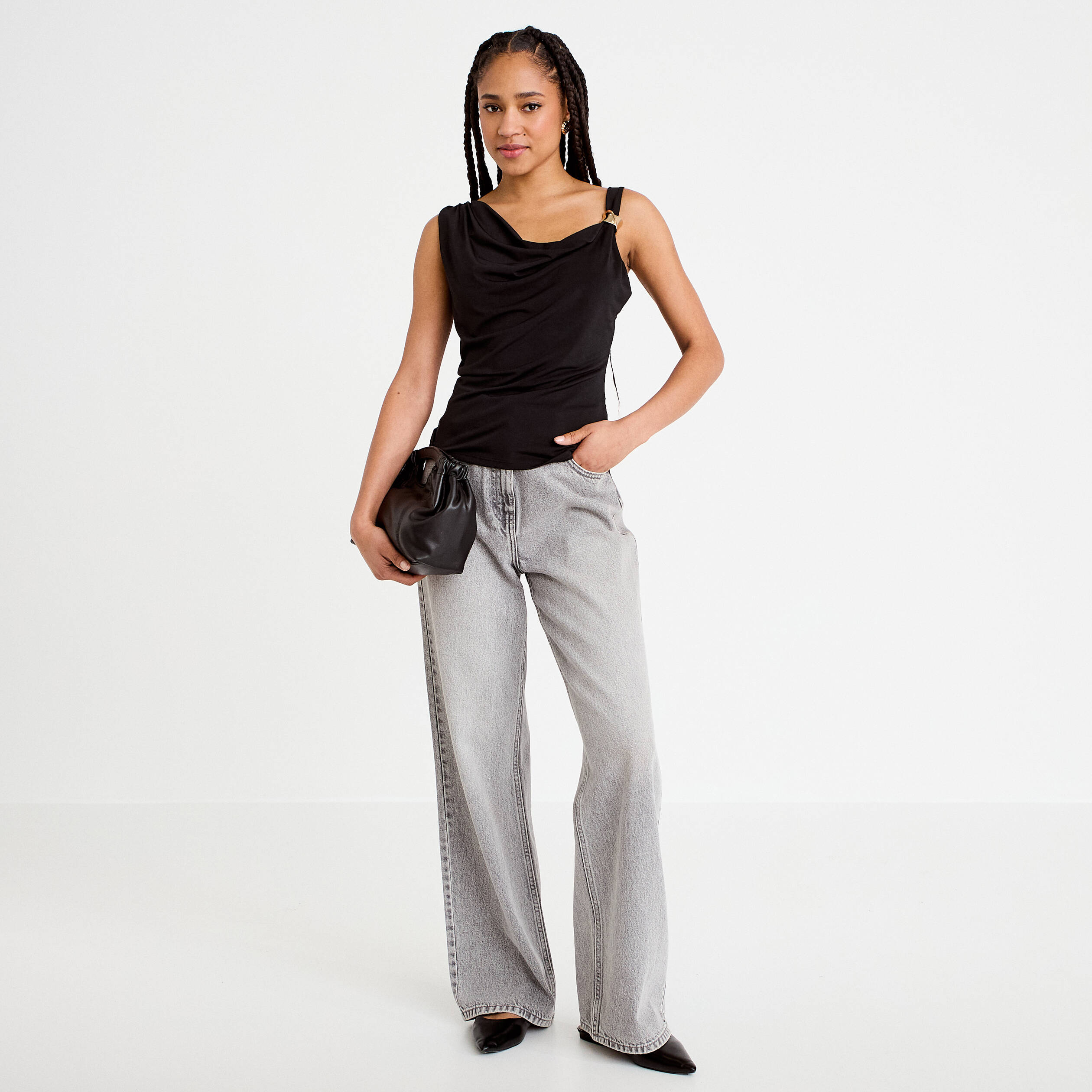Top Asymétrique Noir Sans Manches Faith Connexion Taille S - Neuf Avec étiquettes