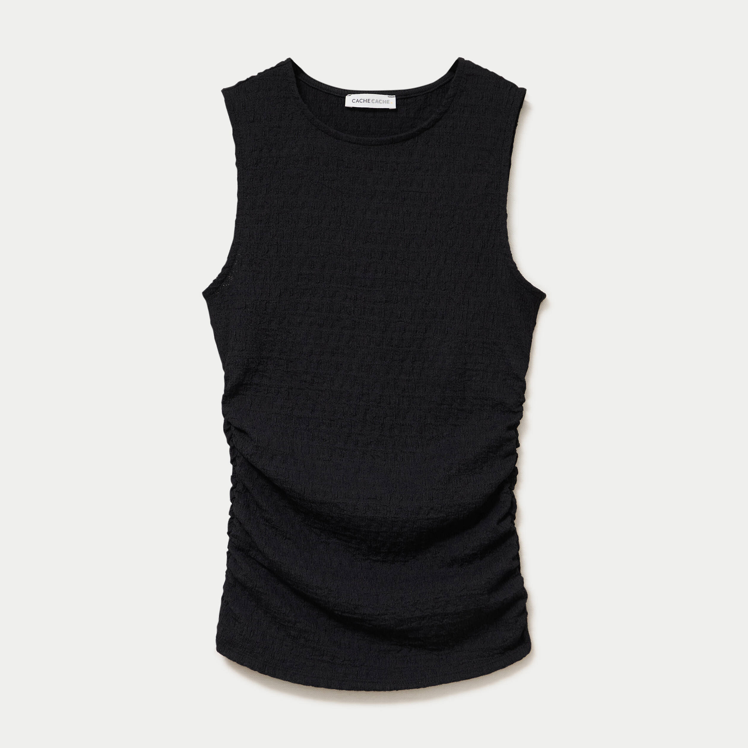 D&eacute;bardeur ajour&eacute; col rond noir femme