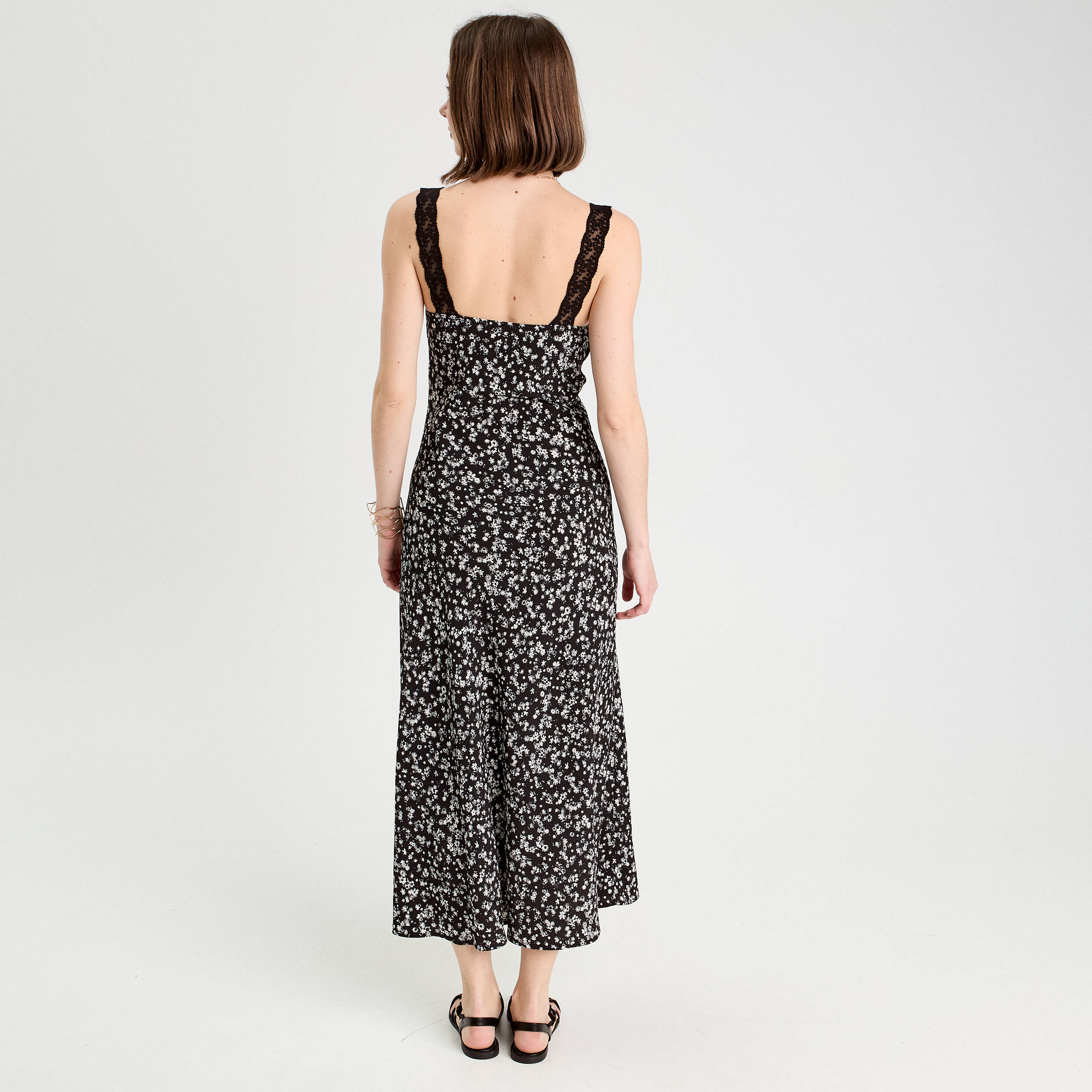 robe longue evasee noir femme Robe longue évasée noir femme